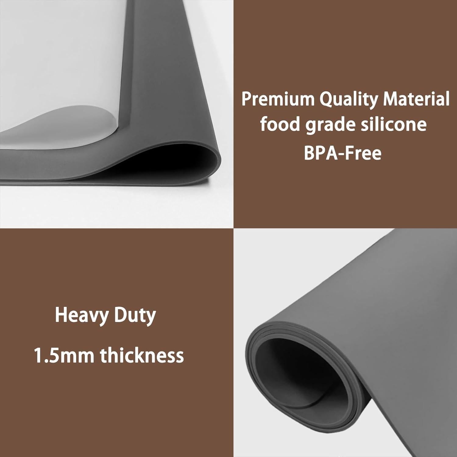 Alfombrilla de Silicona Ultibe 90x60cm Antideslizante Gris