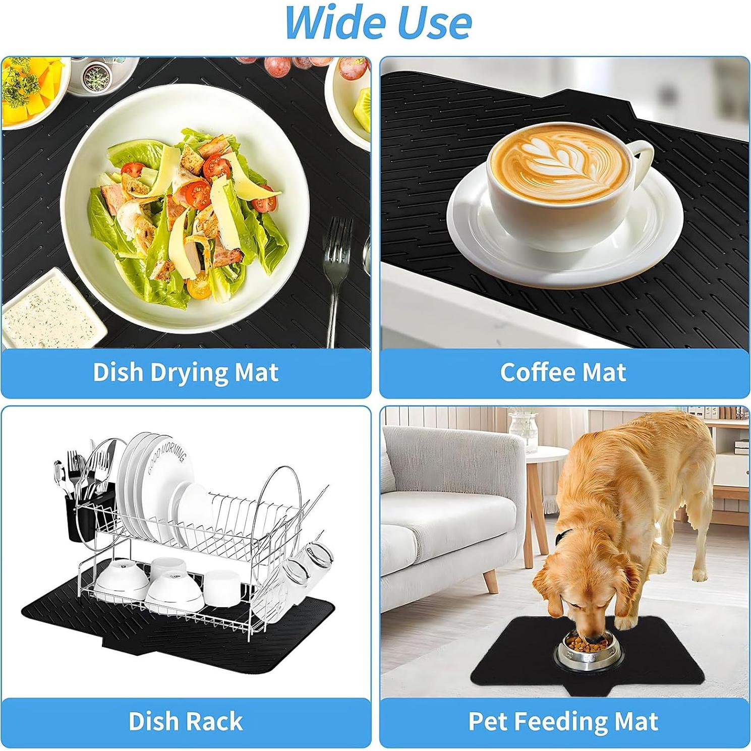 Alfombrilla de Secado de Platos Silicona SCYFREID 58.4x43.2cm