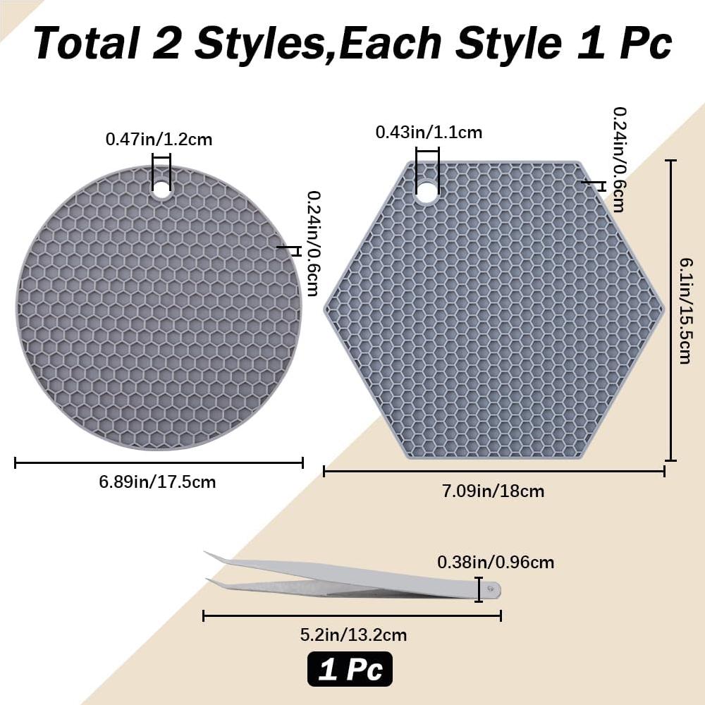 Almohadillas de Silicona GORGECRAFT Redondas y Hexagonales 2 Pcs