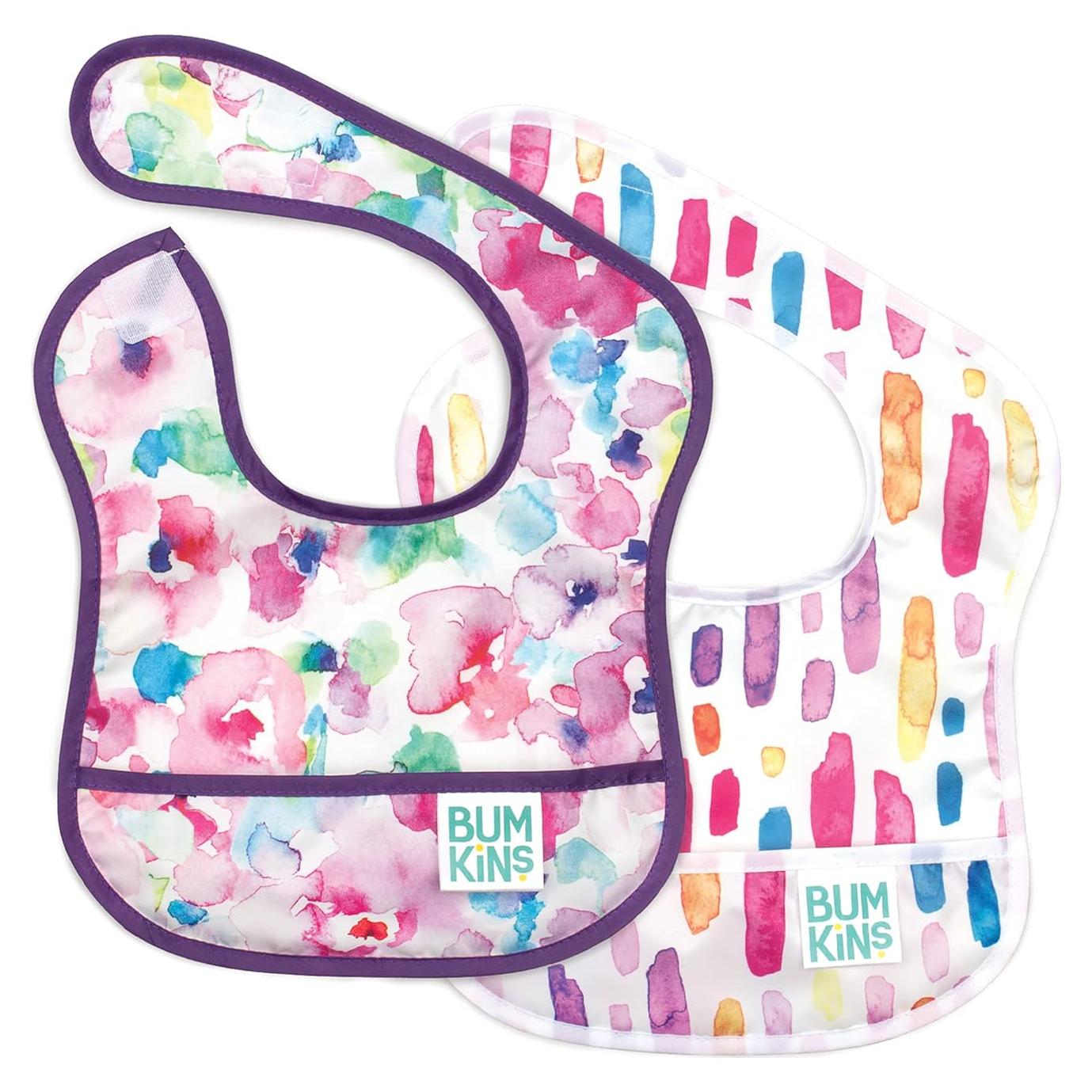 Baberos Infantiles Bumkins 2-pk Acuarelas 3-9 meses