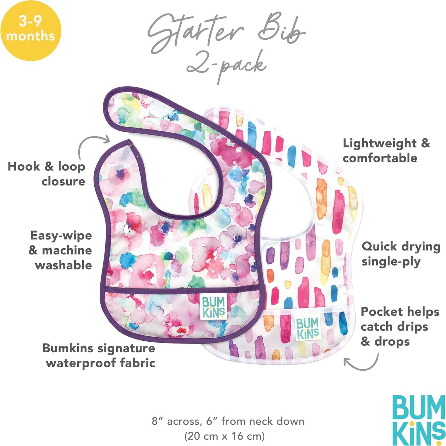 Baberos Infantiles Bumkins 2-pk Acuarelas 3-9 meses