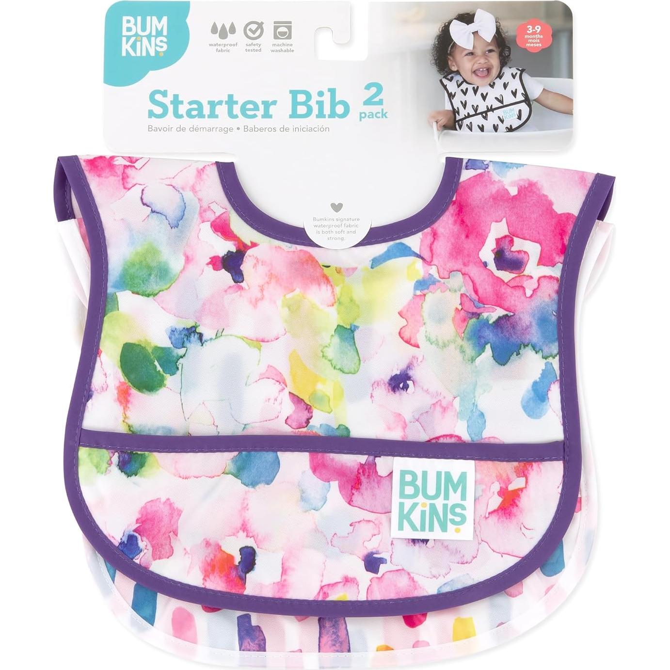 Baberos Infantiles Bumkins 2-pk Acuarelas 3-9 meses