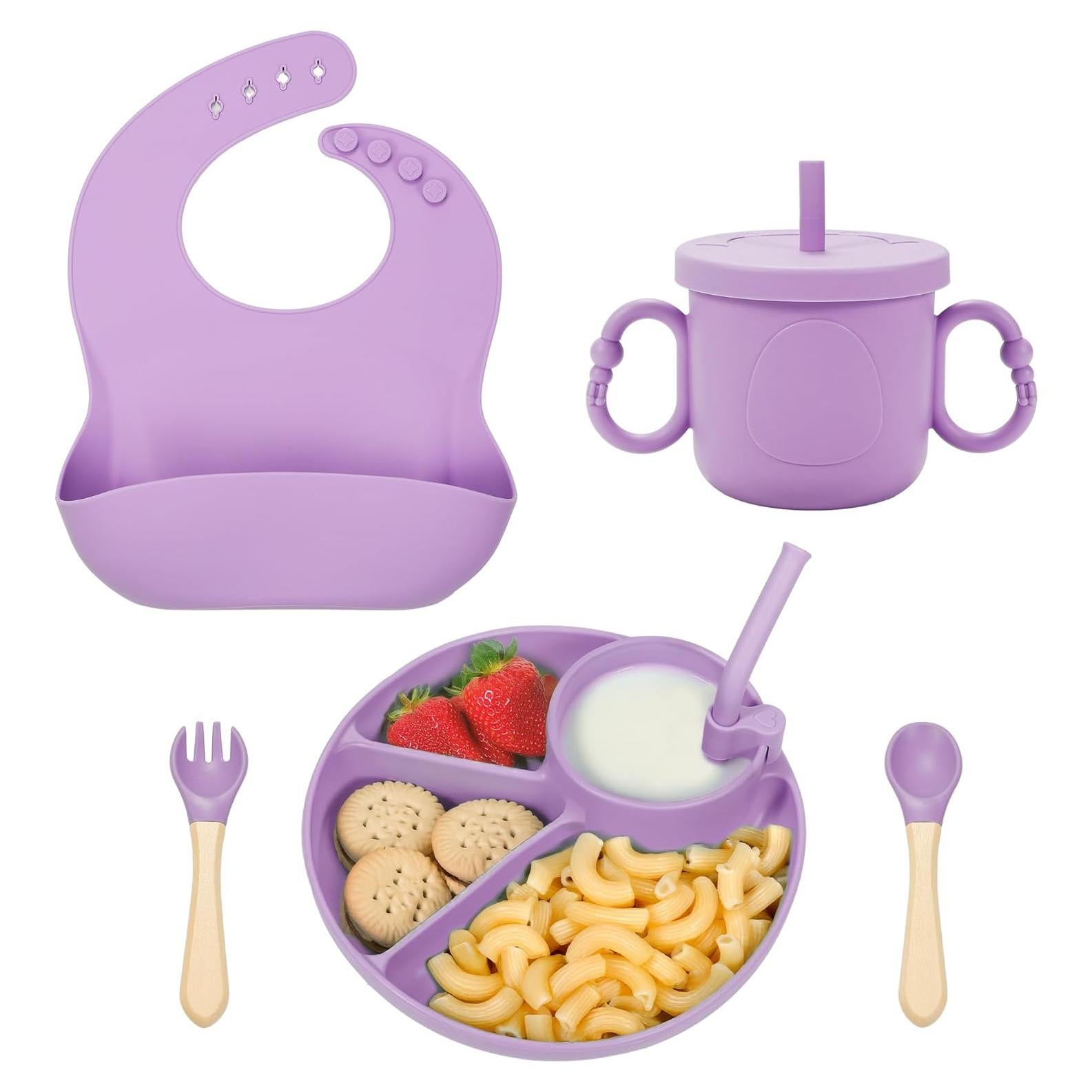 Juego de Alimentación Guiada para Bebés MIICASA - Silicona 9 Piezas