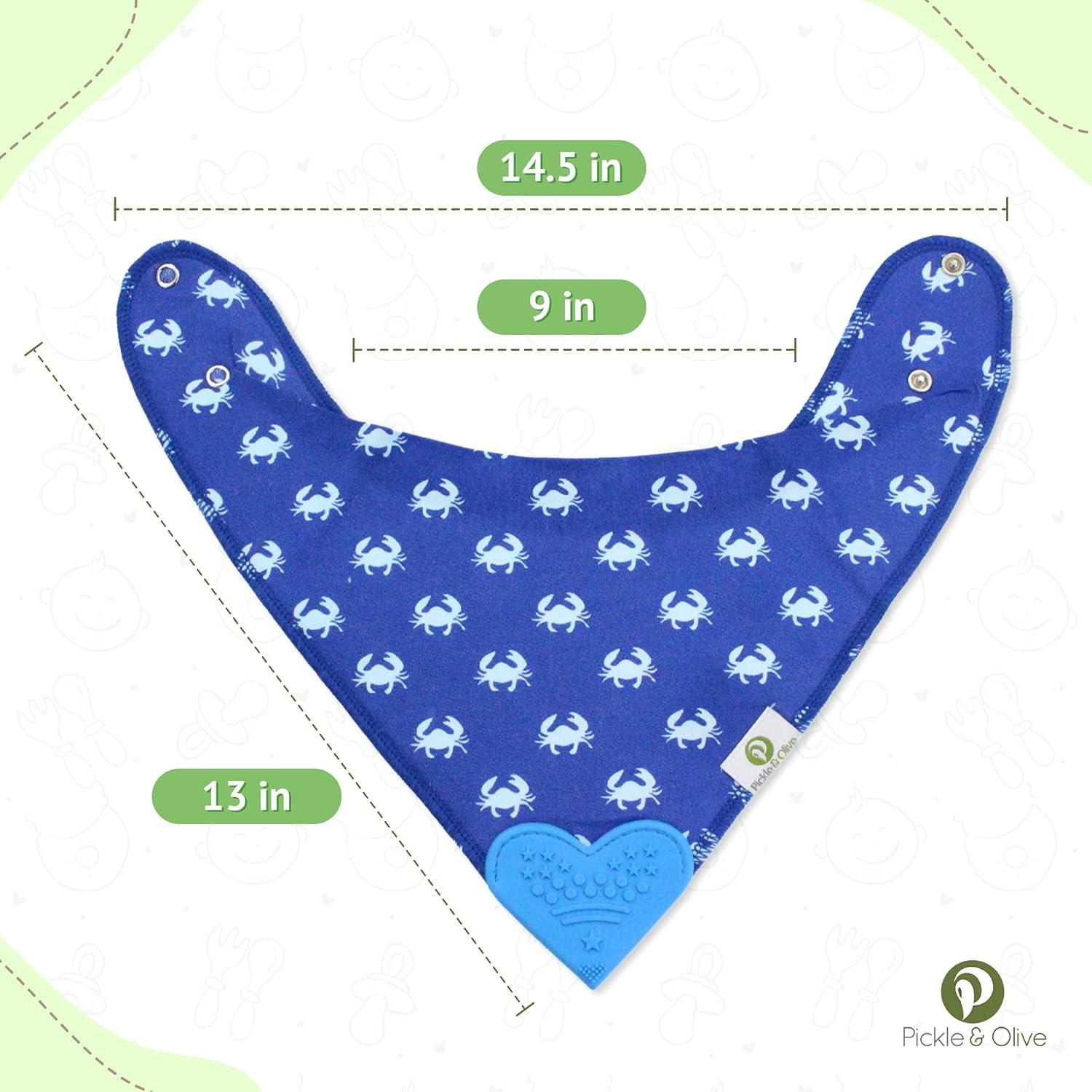 Set de 4 Baberos de Dentición Bandana Pickle & Olive - Mar Azul