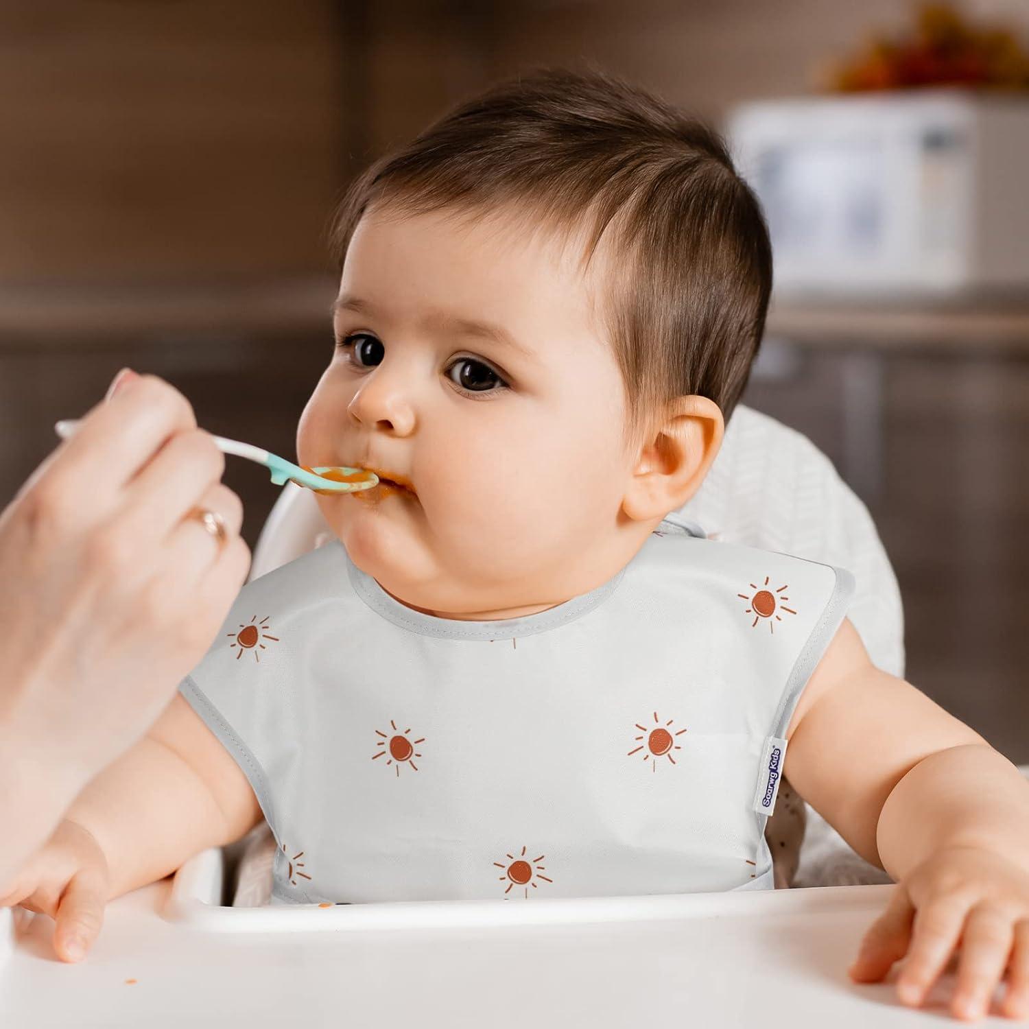 Baberos Impermeables Soarwg Kids, Paquete de 5 para Bebés