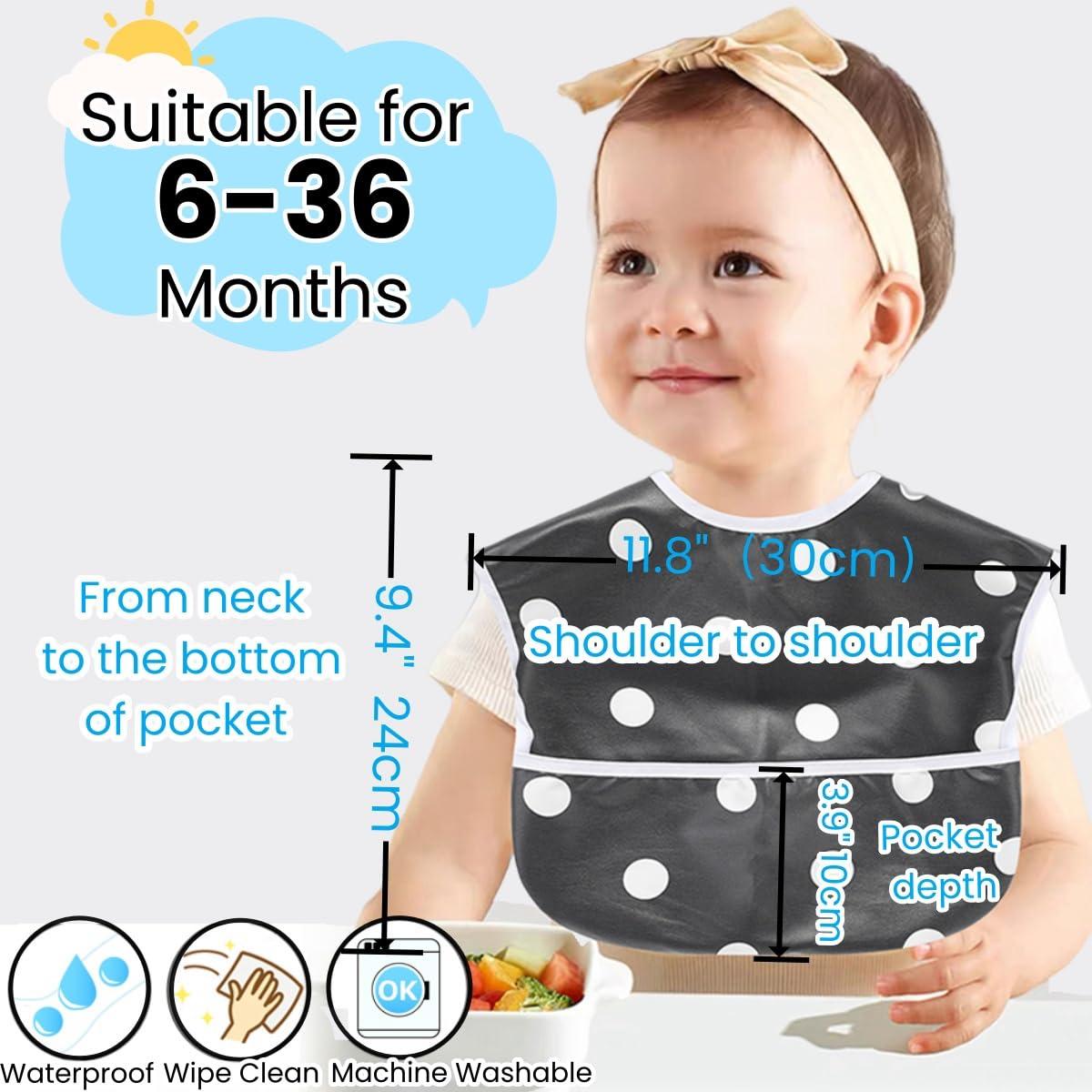 Baberos Impermeables TSD para Bebés 5 Pack Ajustables