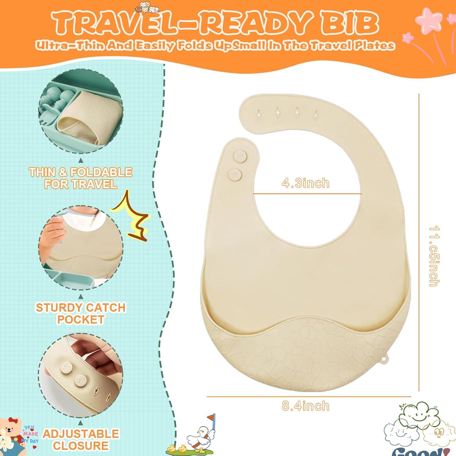 Juego de Alimentación de Silicona OMOCAS 6 en 1 Verde