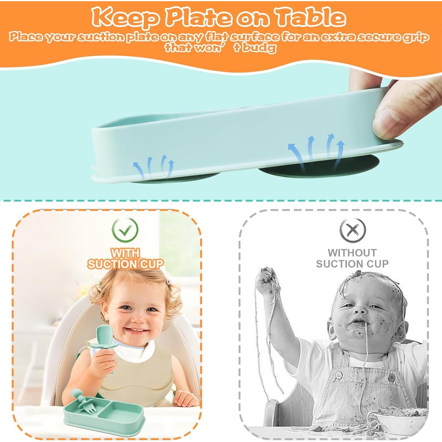 Juego de Alimentación de Silicona OMOCAS 6 en 1 Verde