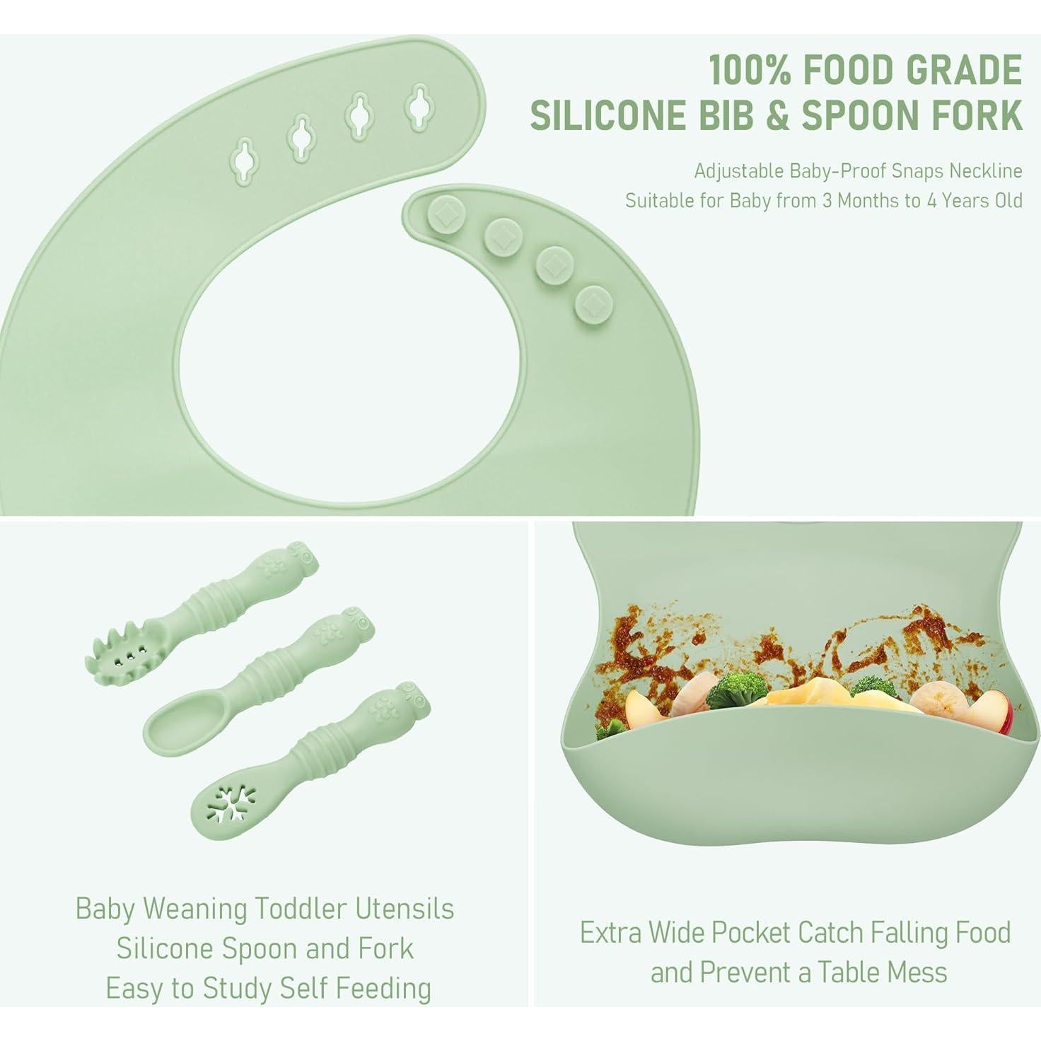 Juego de Alimentación para Bebés Bnditeu 10 Piezas Verde