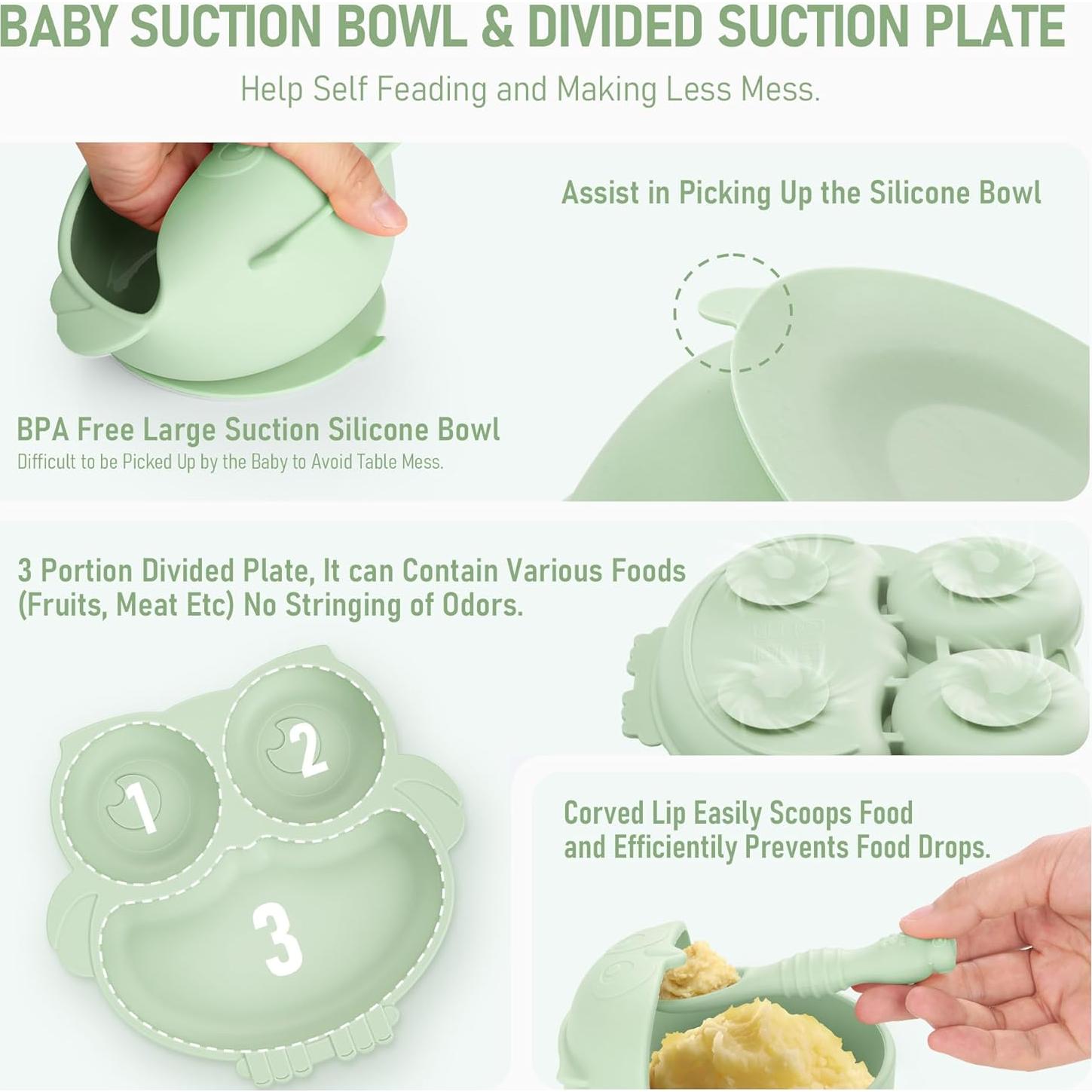 Juego de Alimentación para Bebés Bnditeu 10 Piezas Verde