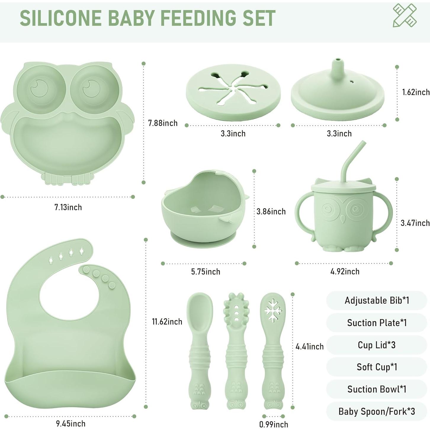 Juego de Alimentación para Bebés Bnditeu 10 Piezas Verde