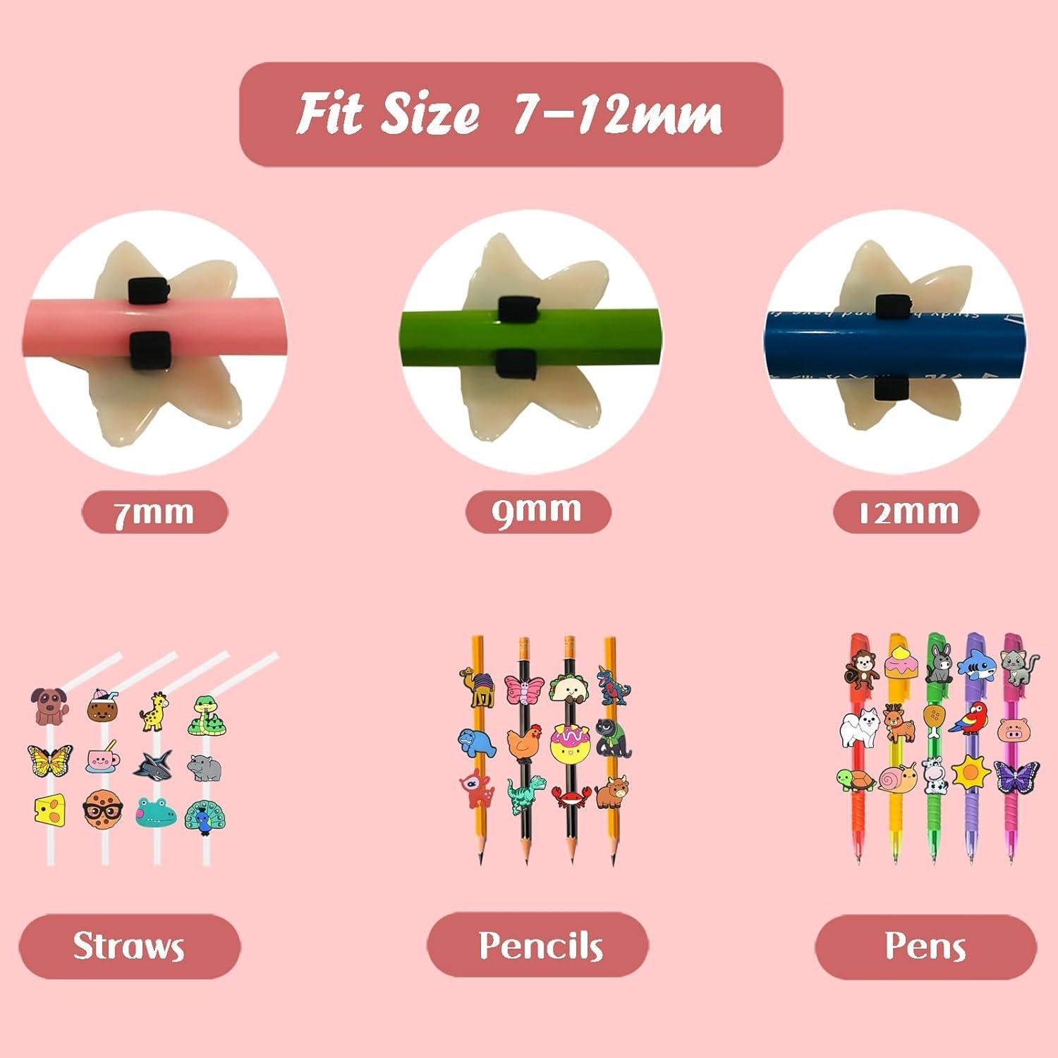 50 Adornos para Lápices JRONGHE - Diversos Patrones Coloridos