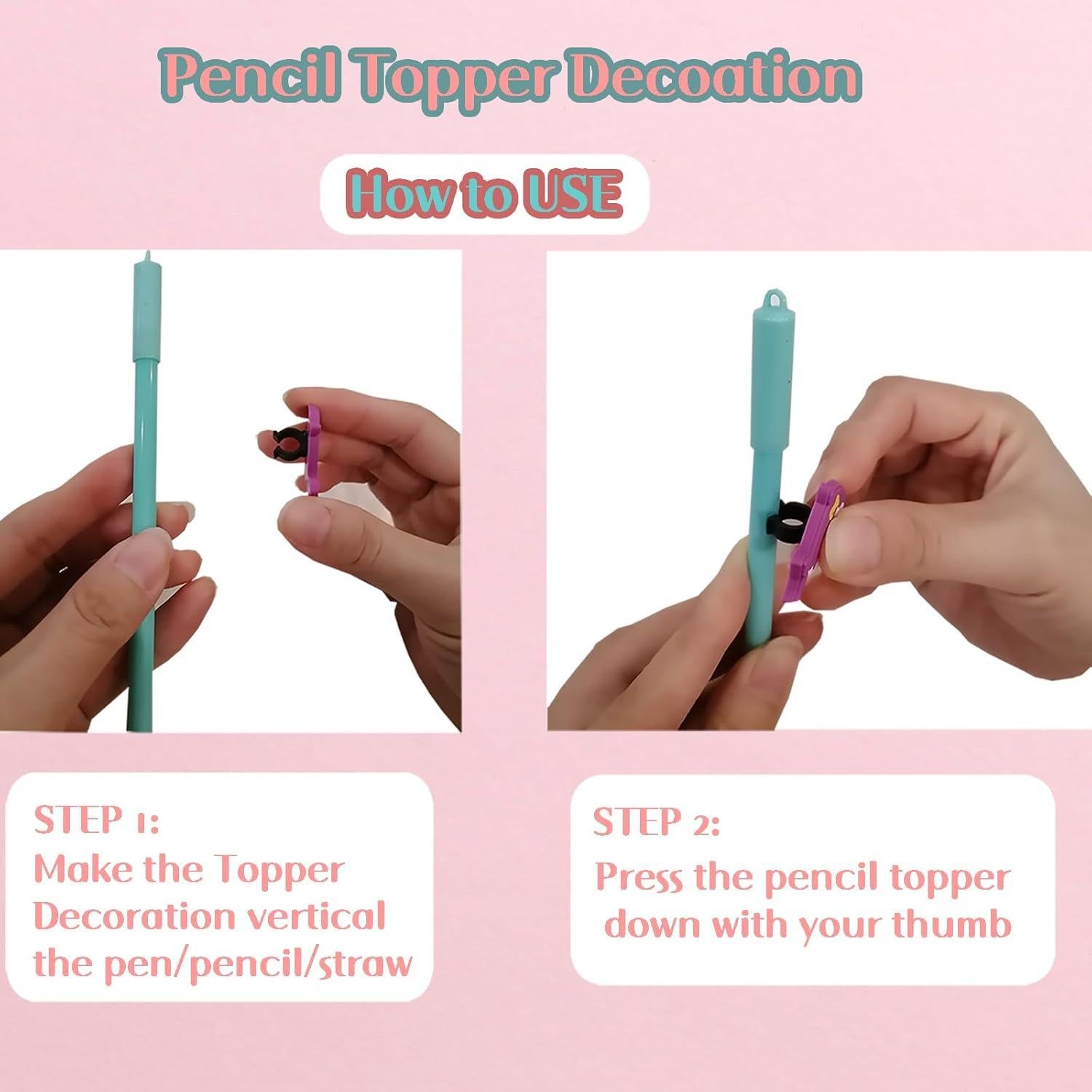 50 Adornos para Lápices JRONGHE - Diversos Patrones Coloridos