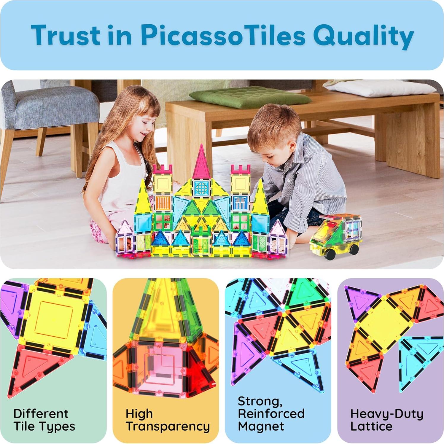 Set de Bloques de Construcción Magnéticos PicassoTiles 101 Piezas