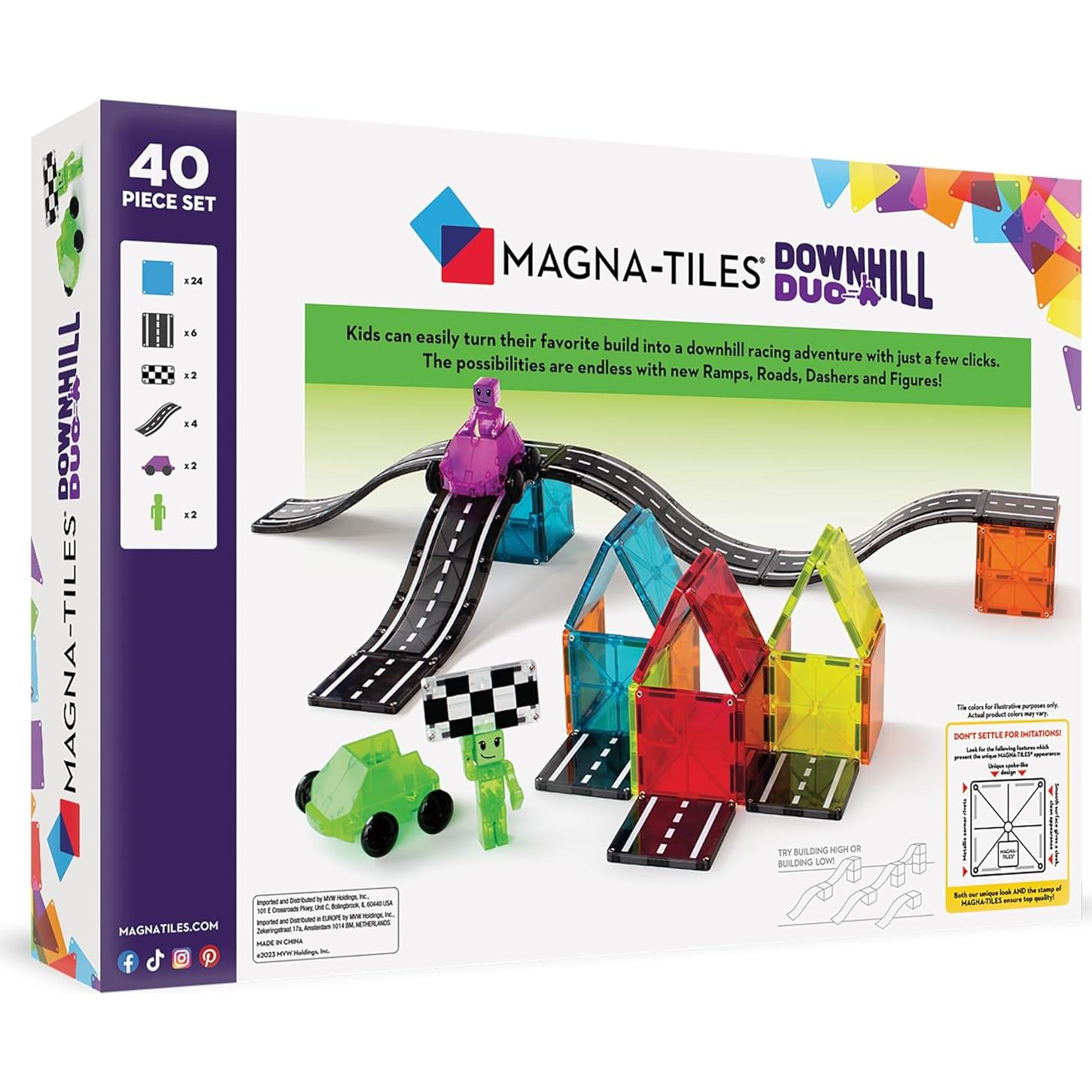 Set de Construcción Magnética MAGNA-TILES Downhill Duo 40 Piezas
