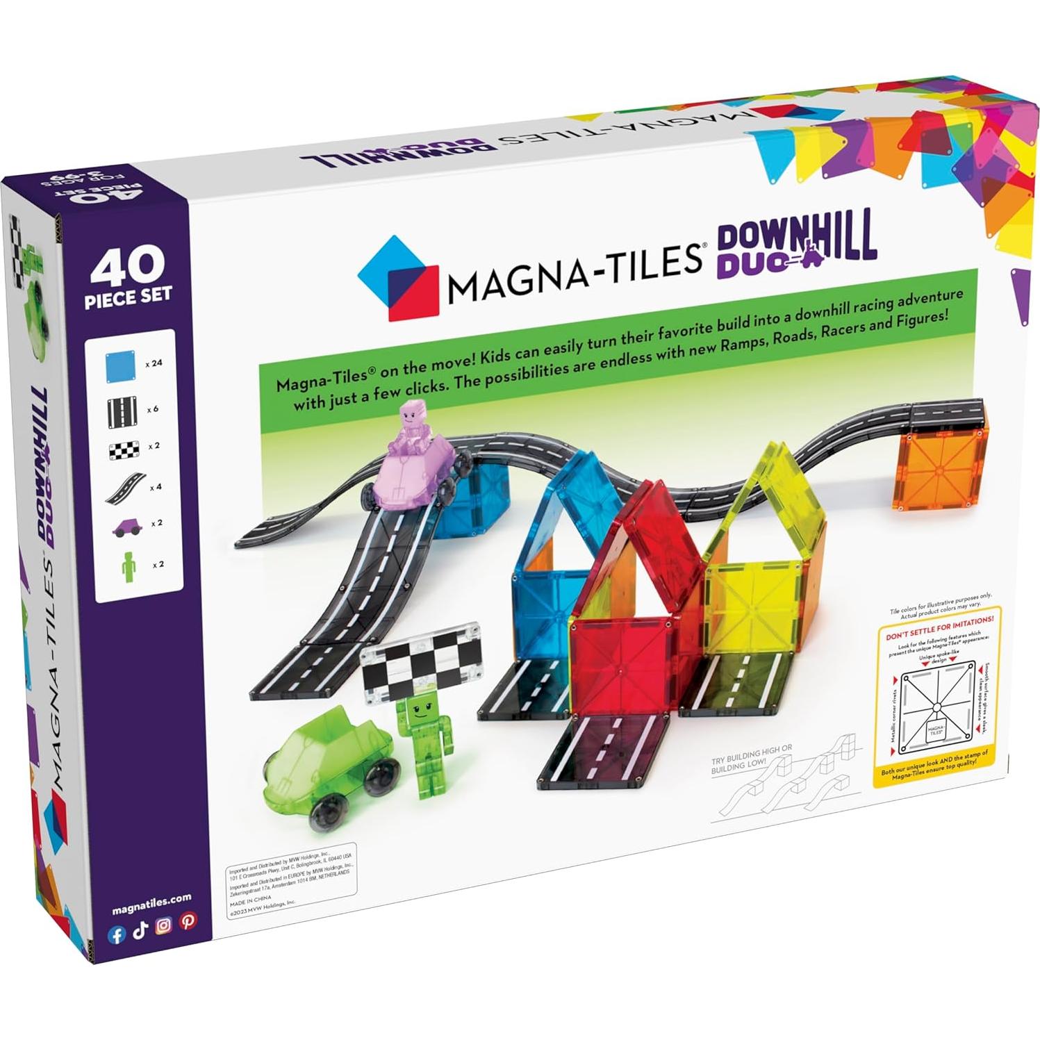 Set de Construcción Magnética MAGNA-TILES Downhill Duo 40 Piezas