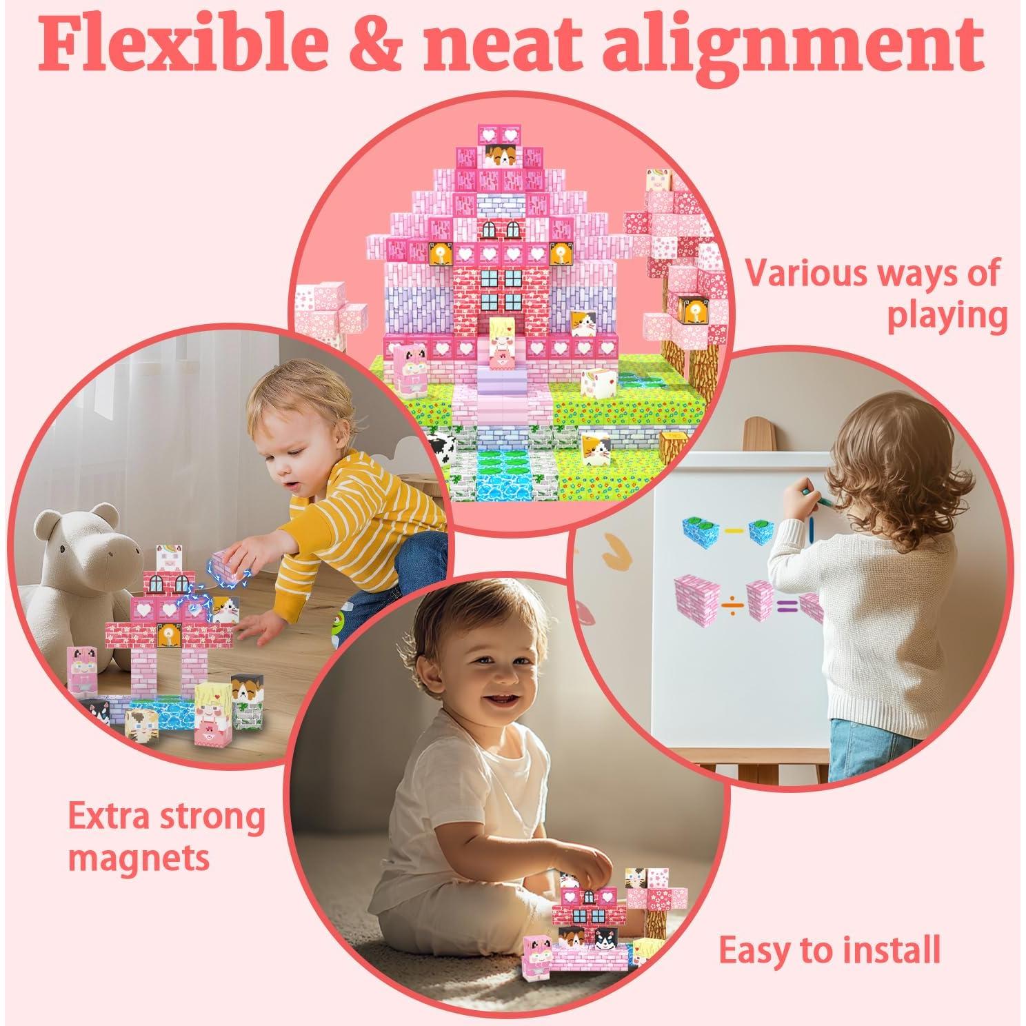 Bloques Magnéticos 48PCS SSAWER Juguetes Educativos STEM 3+