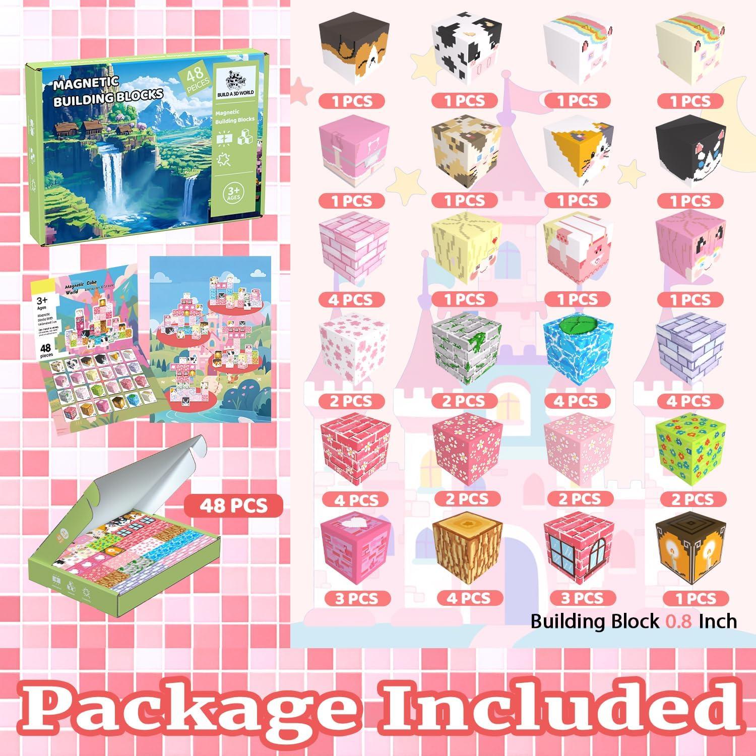 Bloques Magnéticos 48PCS SSAWER Juguetes Educativos STEM 3+