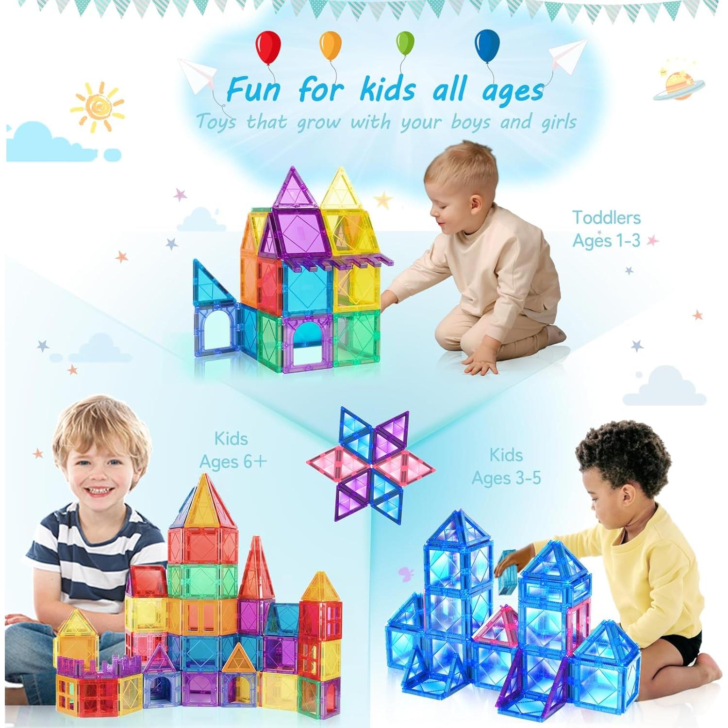 Bloques Magnéticos Wooant 100PCS Juguete Educativo 3D