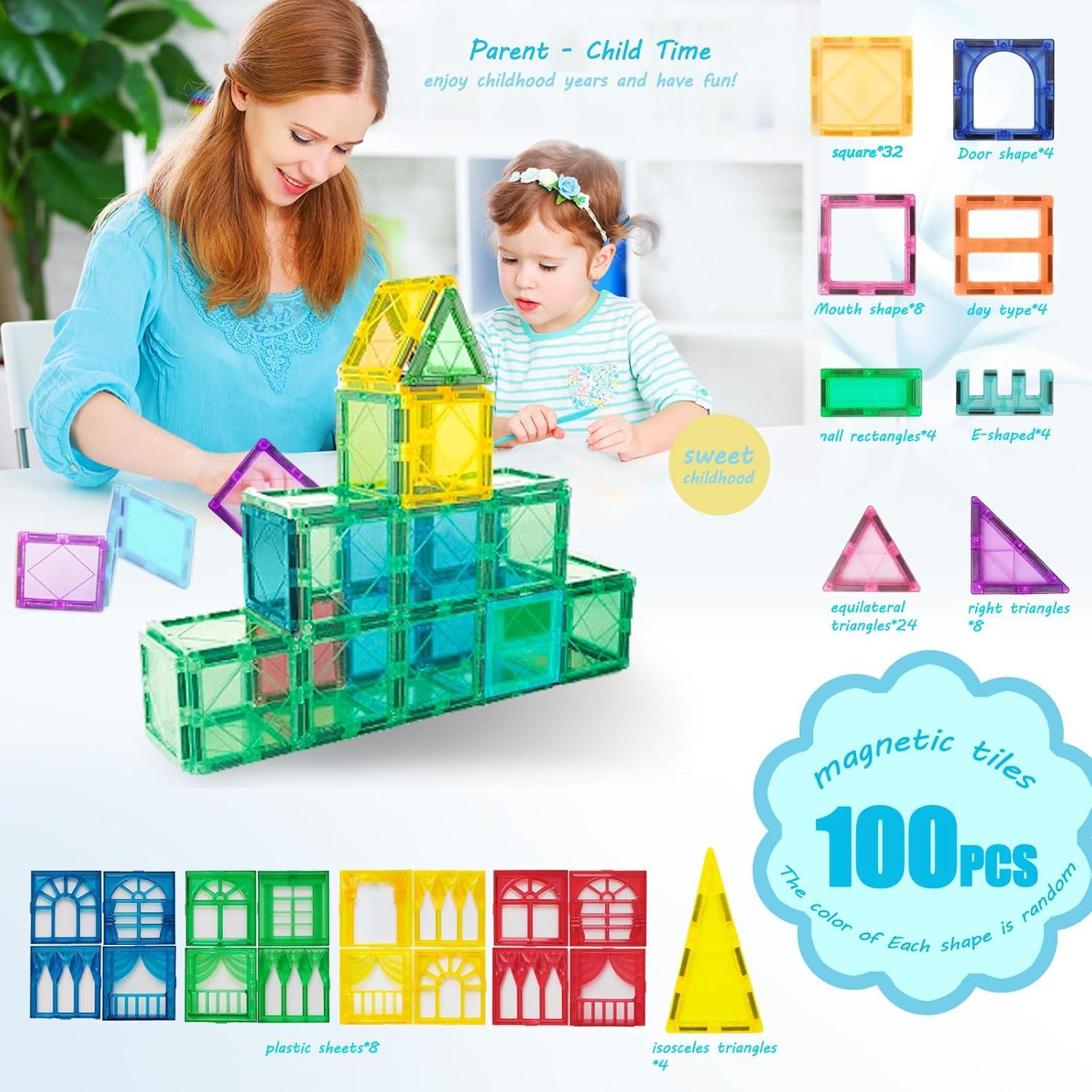 Bloques Magnéticos Wooant 100PCS Juguete Educativo 3D