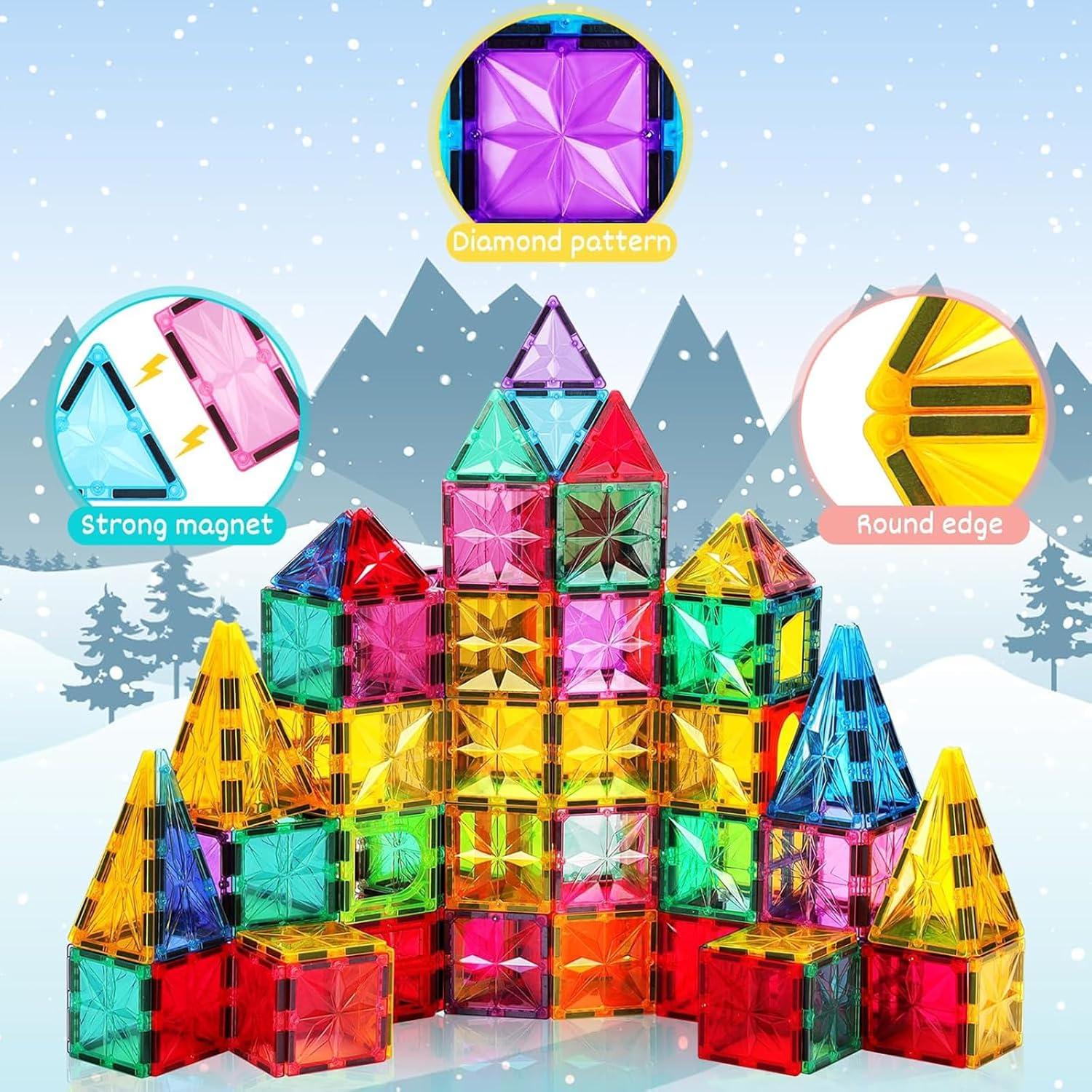 Azulejos Magnéticos Palano 100PCS Juguetes STEM para Niños