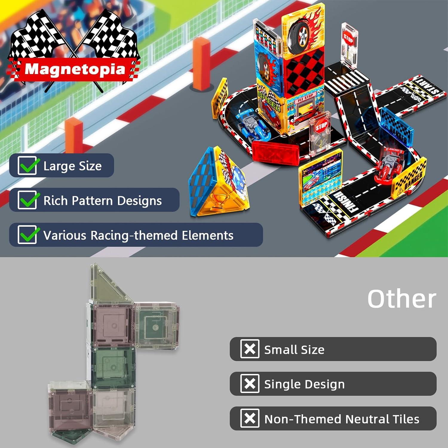 Juego de Pista de Carreras Magnéticas Magnetopia 34 Piezas