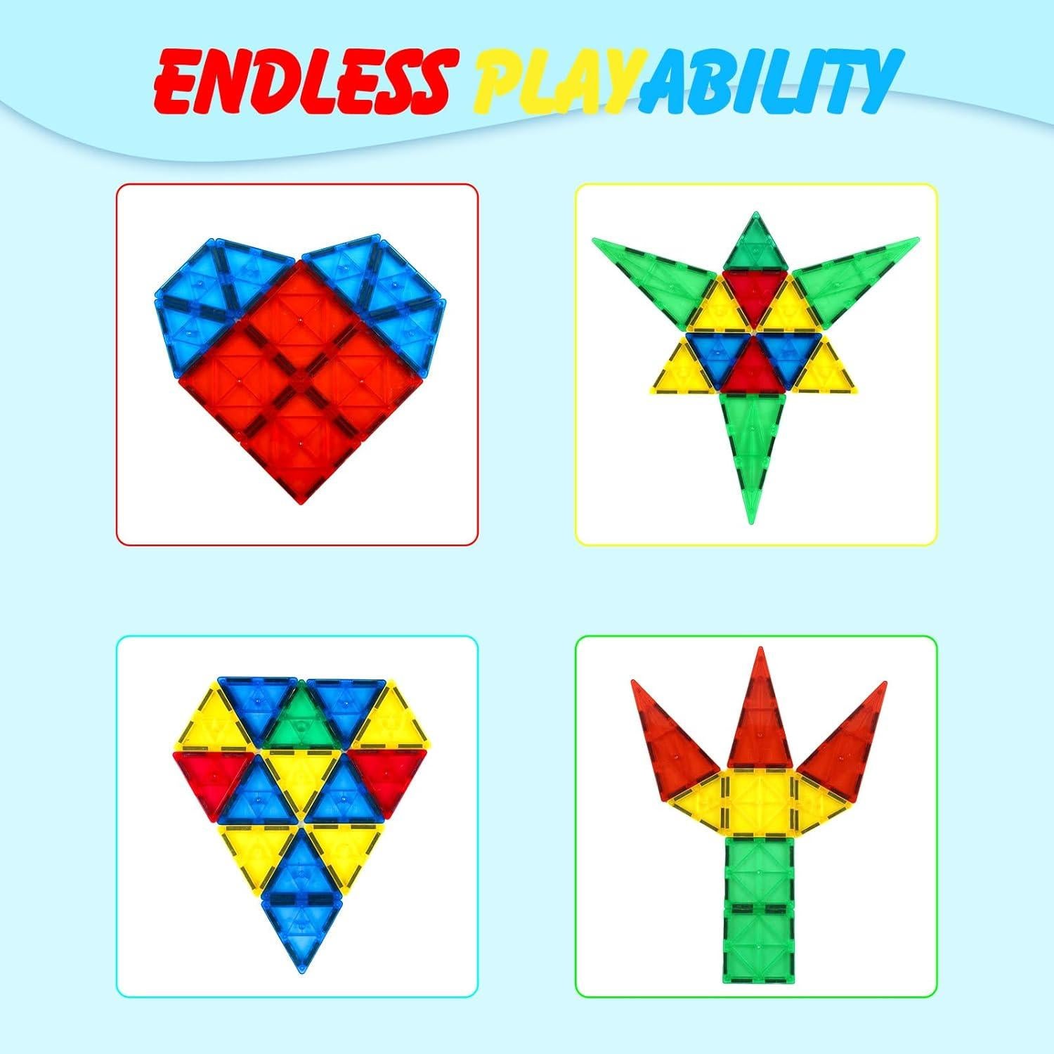 Bloques Magnéticos Gemmicc 34 PCS Juguetes Educativos STEM