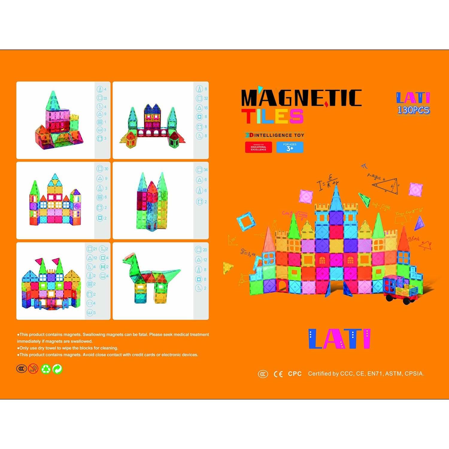 Bloques Magnéticos LATI 130 PCS Juguetes Educativos para Niños
