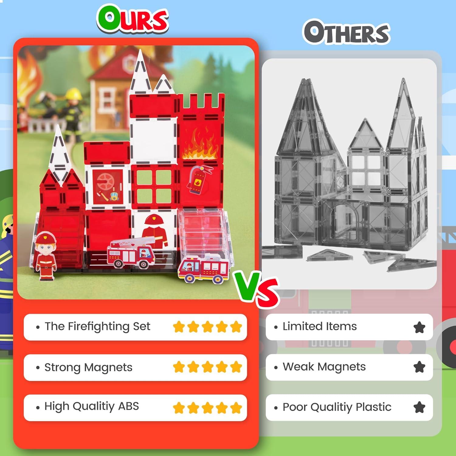 Juego de Azulejos Magnéticos Cossy Bombero 42 Piezas