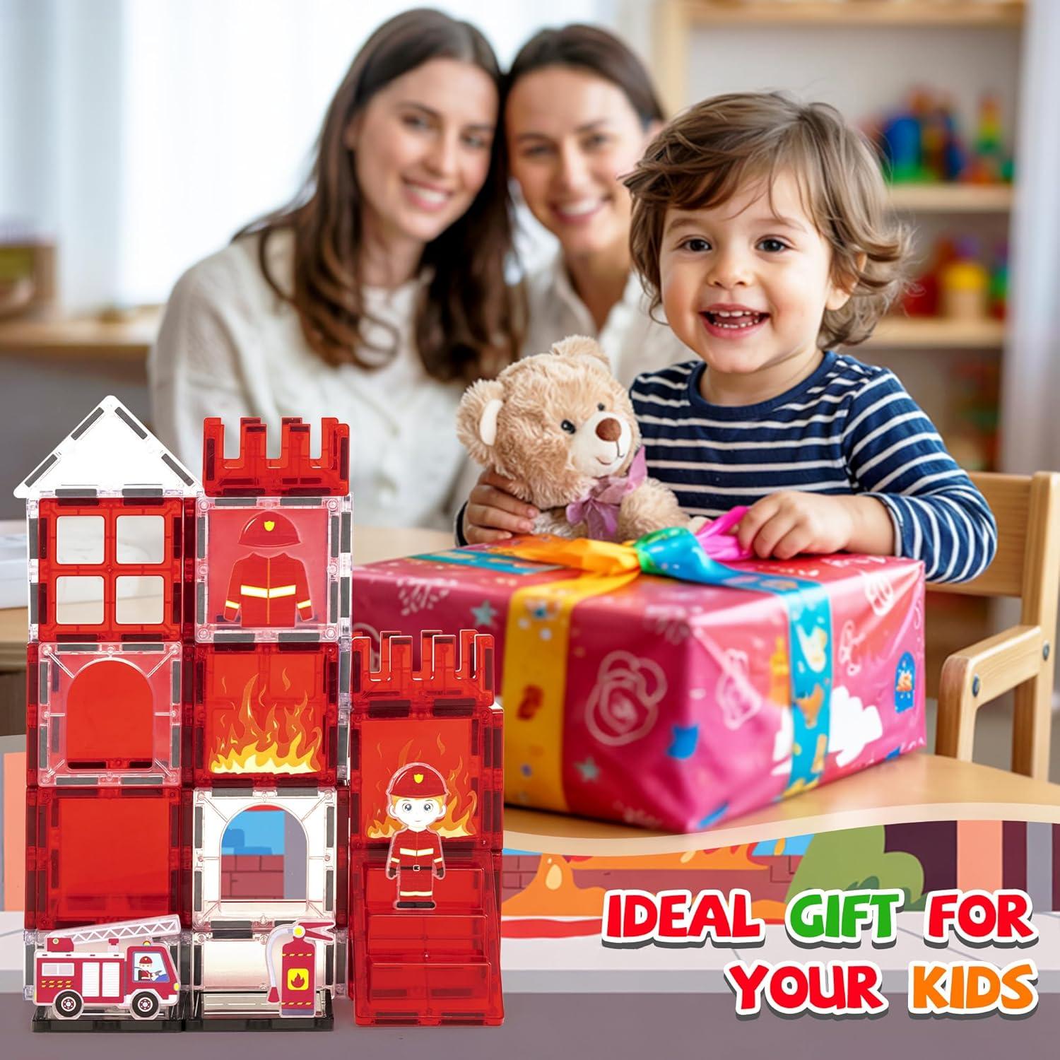 Juego de Azulejos Magnéticos Cossy Bombero 42 Piezas