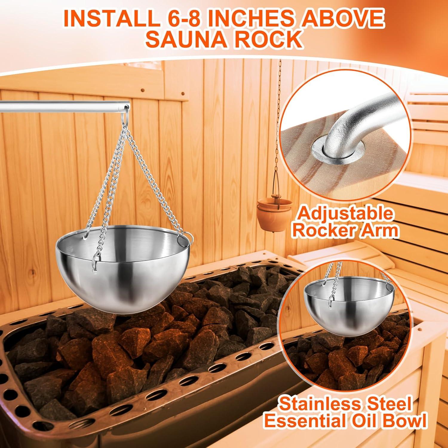 Set de Sauna Relaxweex: Taza de Aceite, Termómetro y Sombreros