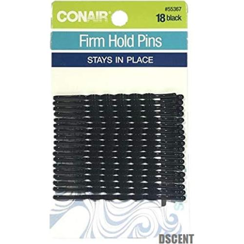 Horquillas Esenciales de Estilo Negros Scunci - Paquete de 18