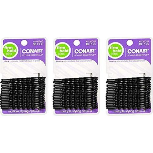 Horquillas Esenciales de Estilo Negros Scunci - Paquete de 18