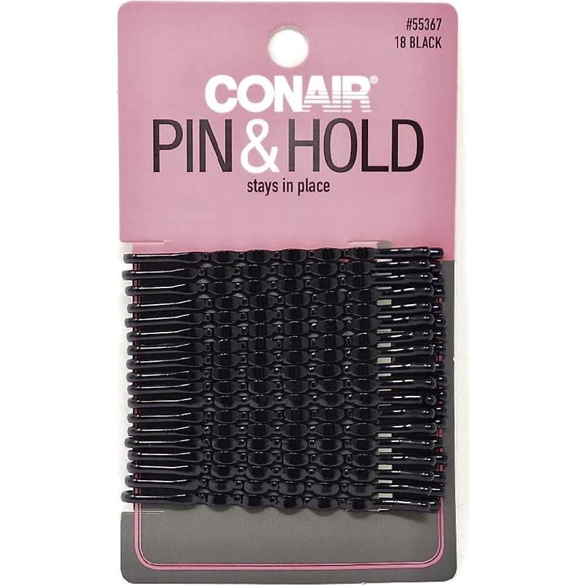 Horquillas Esenciales de Estilo Negros Scunci - Paquete de 18