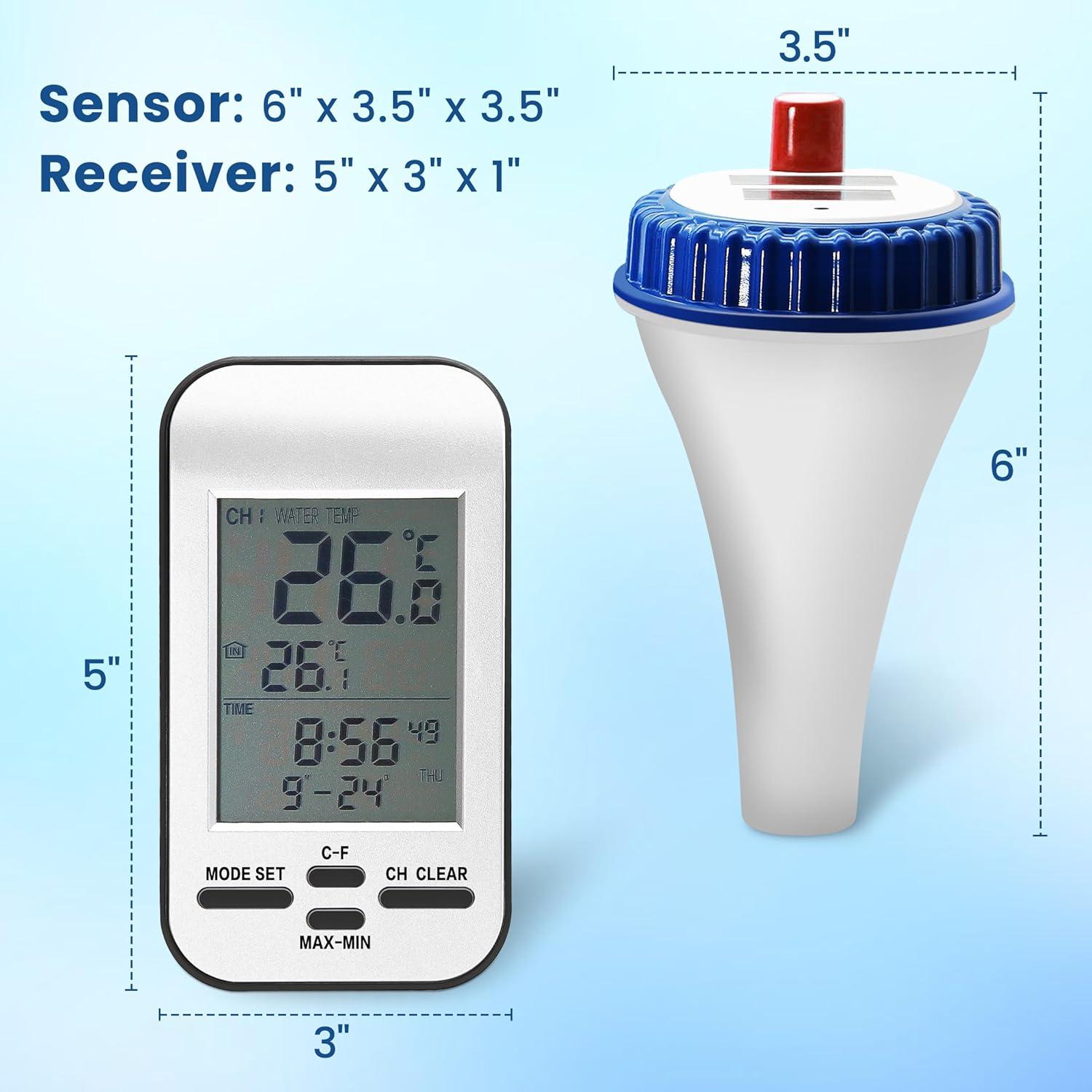 Termómetro Inalámbrico AMTAST WT0224 para Piscina Solar 100m