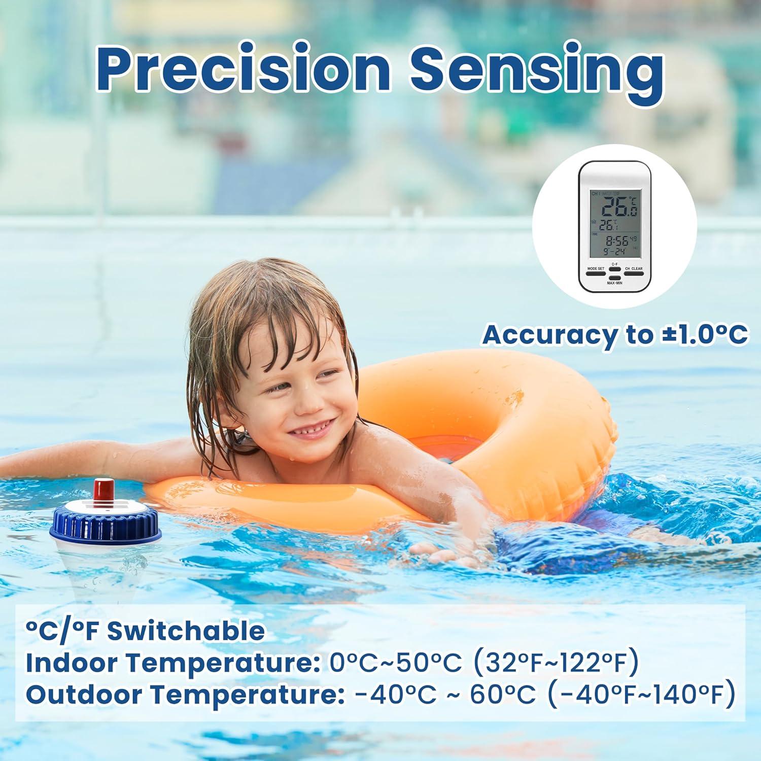 Termómetro Inalámbrico AMTAST WT0224 para Piscina Solar 100m