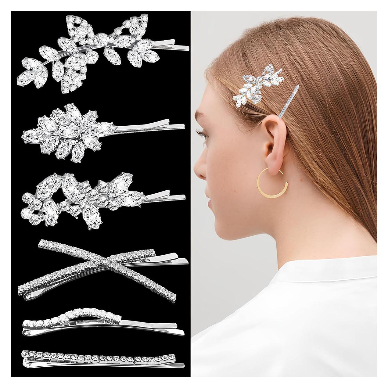 6 Clips de Pelo de Rhinestone REDANHA - Accesorios Elegantes