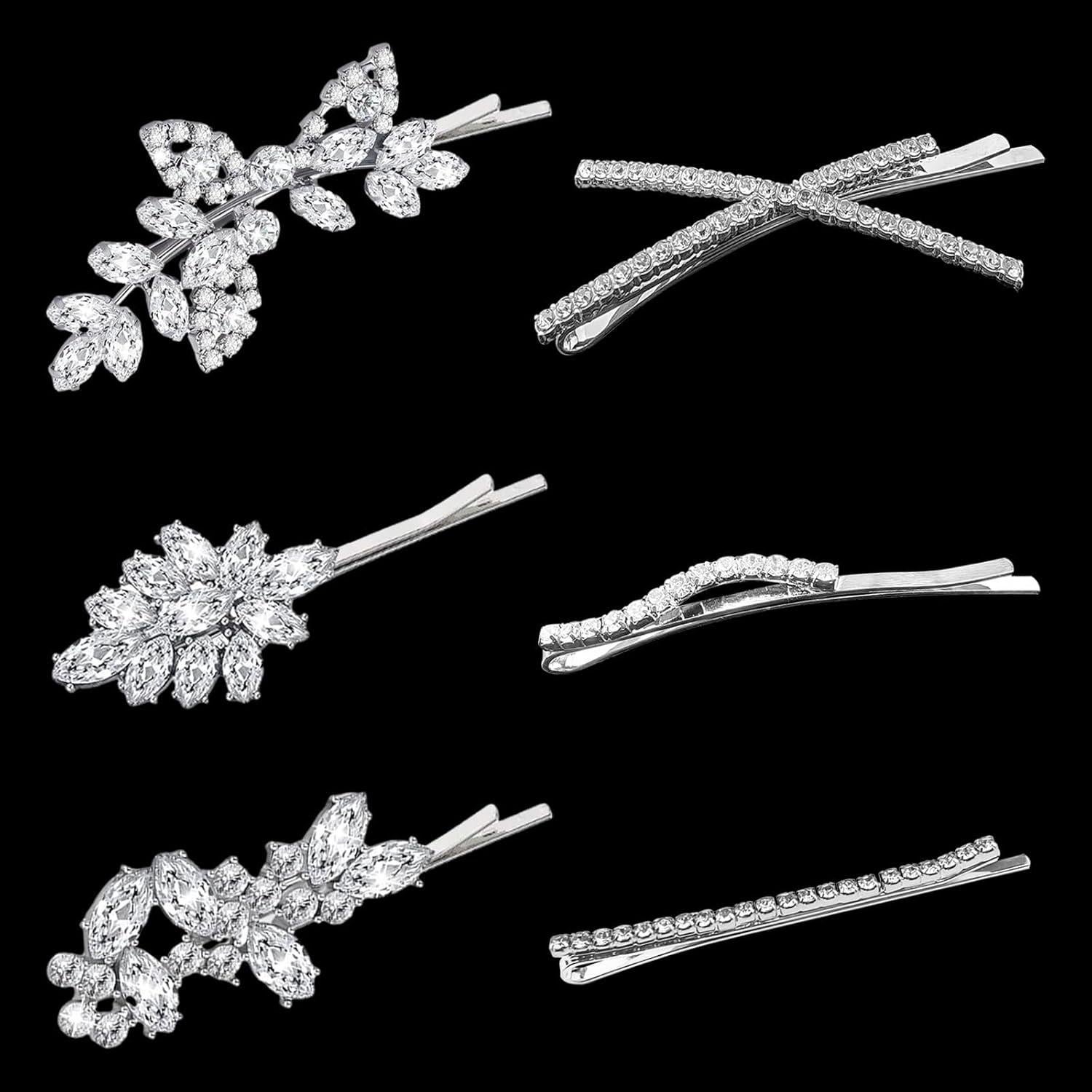 6 Clips de Pelo de Rhinestone REDANHA - Accesorios Elegantes