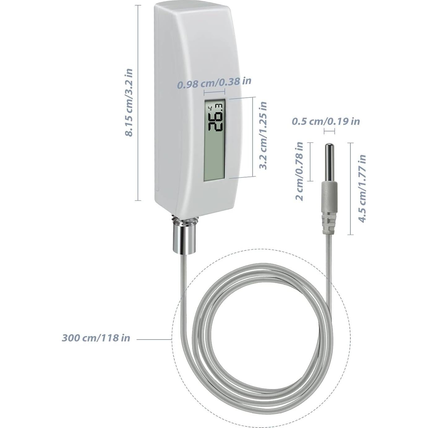 Termómetro Digital para Piscina ECOWITT WN34BL con Sensor LCD