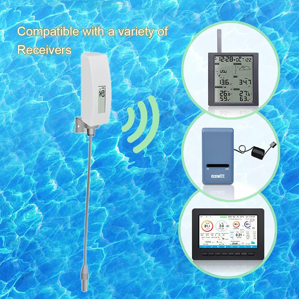 Termómetro Digital para Piscina ECOWITT WN34BL con Sensor LCD