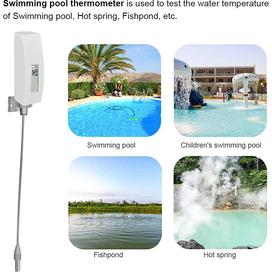 Termómetro Digital para Piscina ECOWITT WN34BL con Sensor LCD