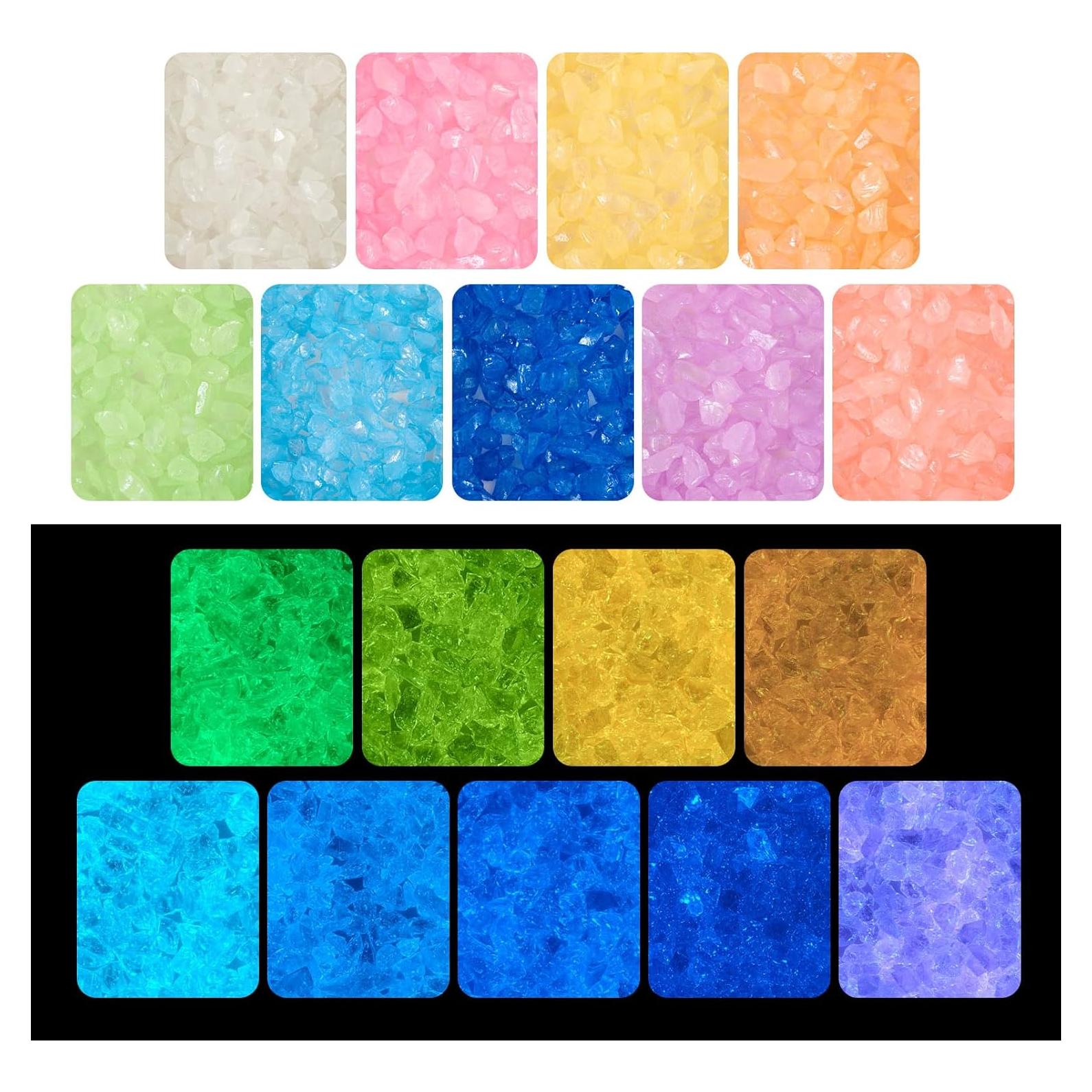 KISSITTY Chips de Vidrio Luminiscentes 90g 4-11mm Decoración
