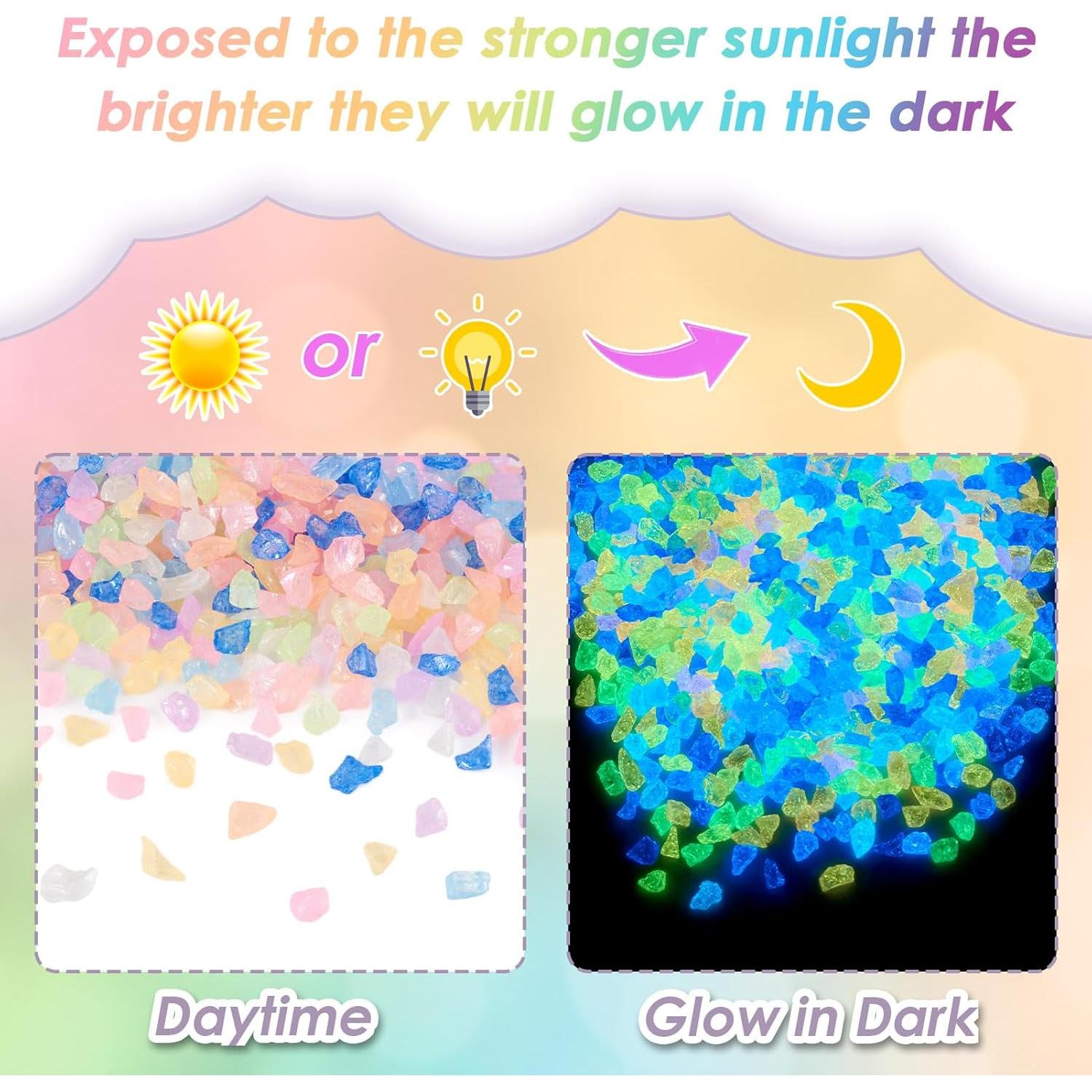 KISSITTY Chips de Vidrio Luminiscentes 90g 4-11mm Decoración