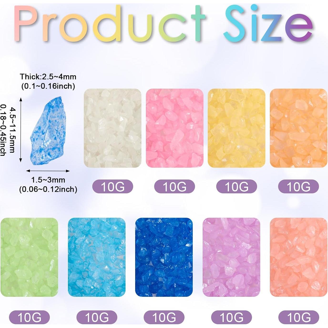 KISSITTY Chips de Vidrio Luminiscentes 90g 4-11mm Decoración