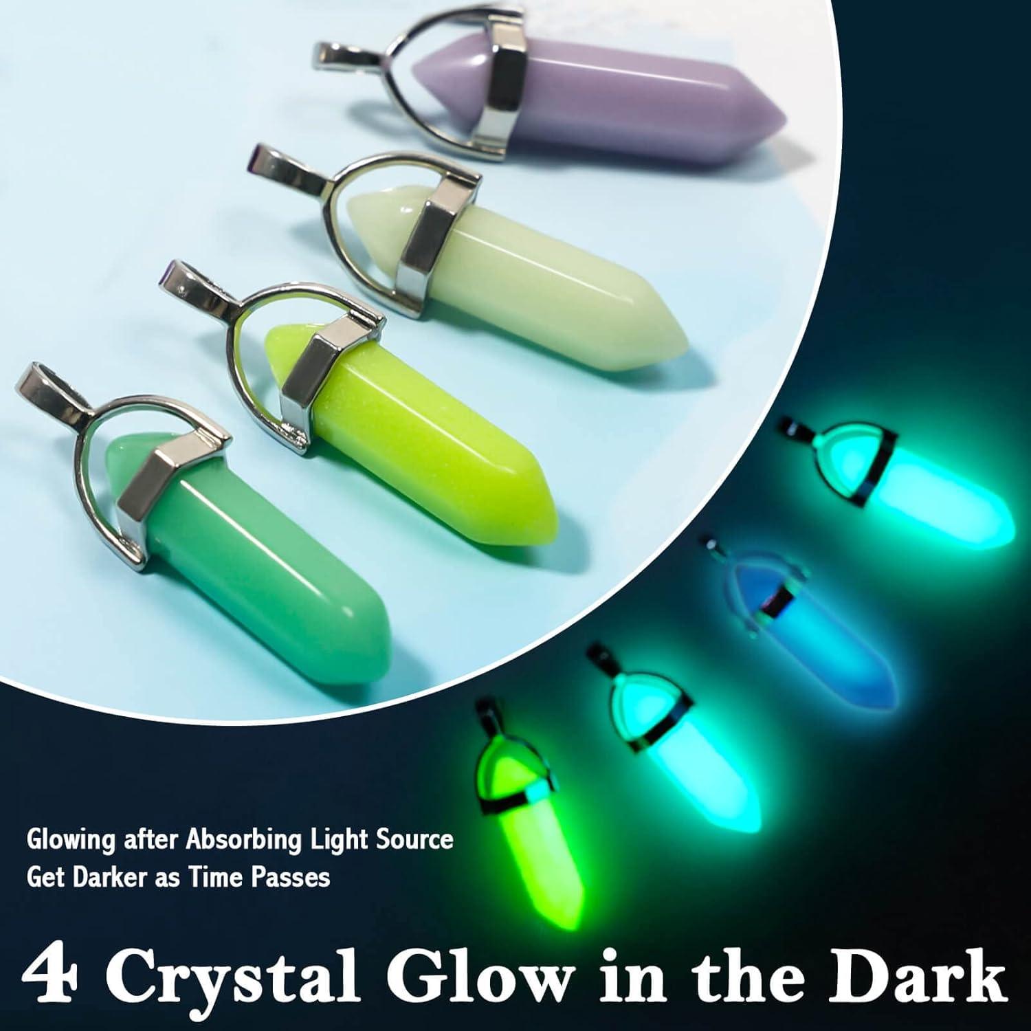 40 Colgantes de Cristal Sanador ROADPLUM - Brillan en la Oscuridad