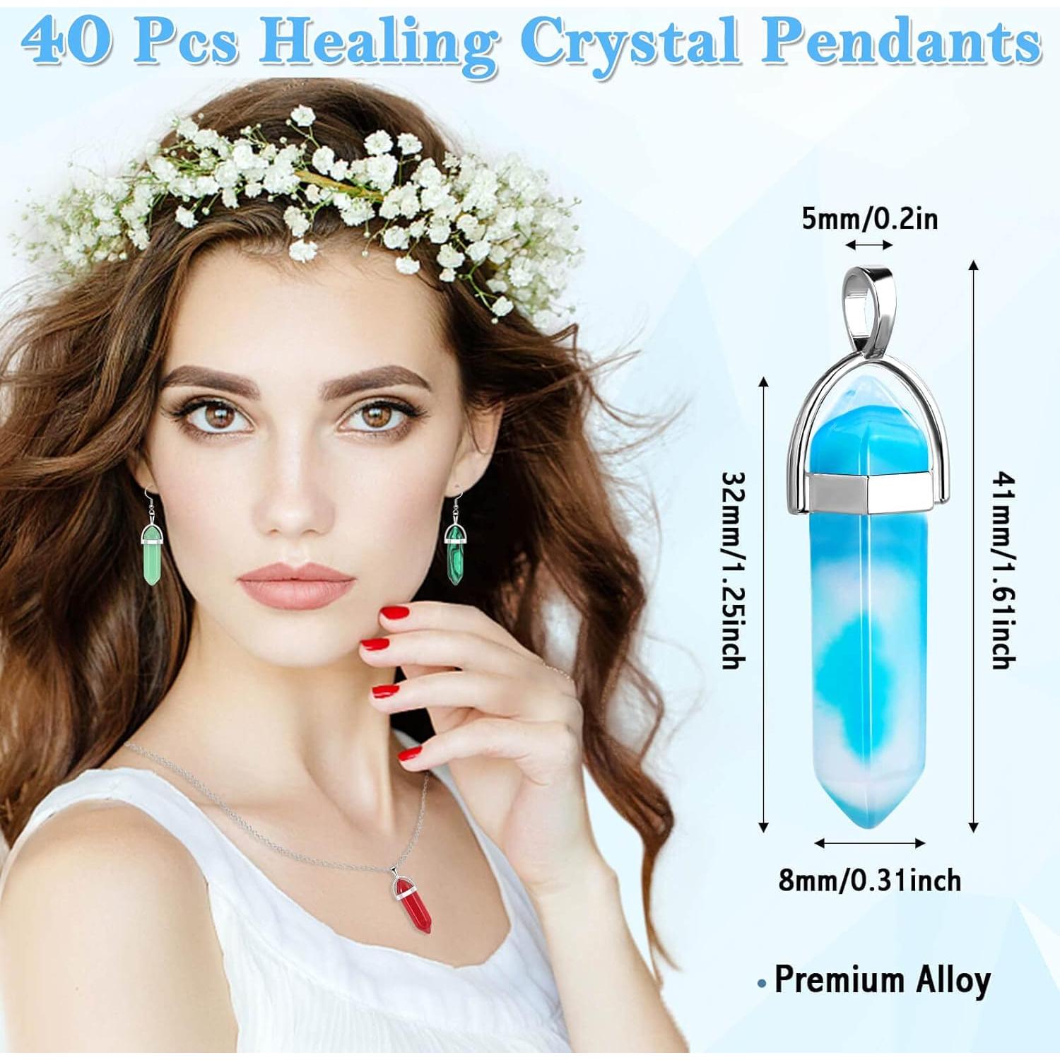 40 Colgantes de Cristal Sanador ROADPLUM - Brillan en la Oscuridad