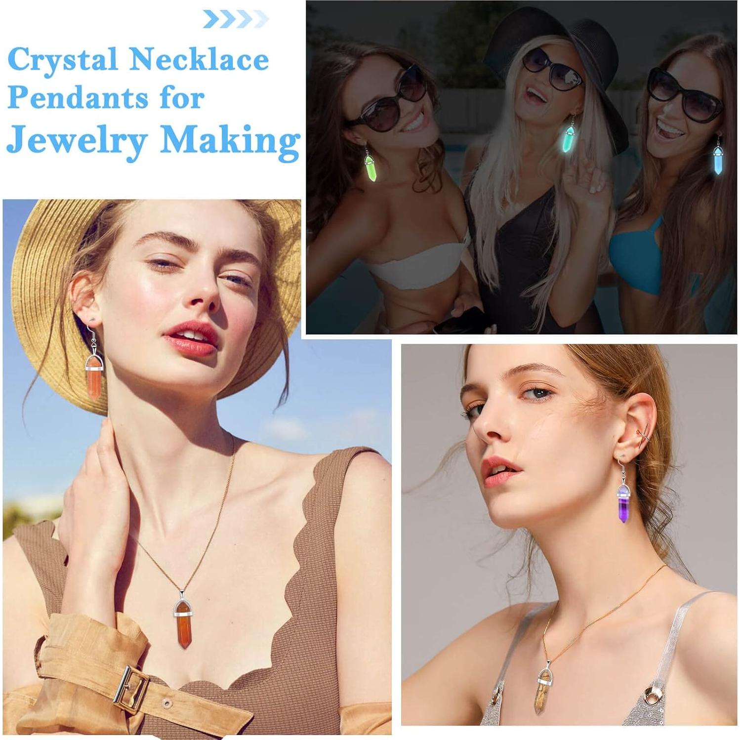 40 Colgantes de Cristal Sanador ROADPLUM - Brillan en la Oscuridad