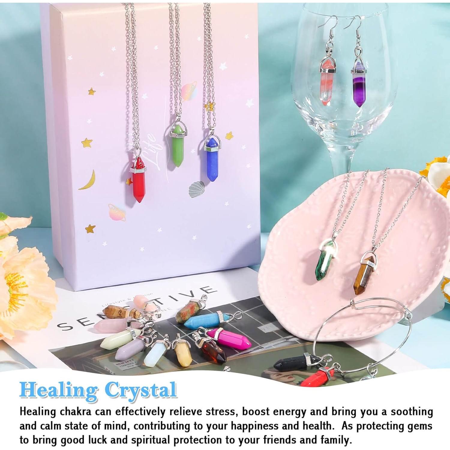 40 Colgantes de Cristal Sanador ROADPLUM - Brillan en la Oscuridad