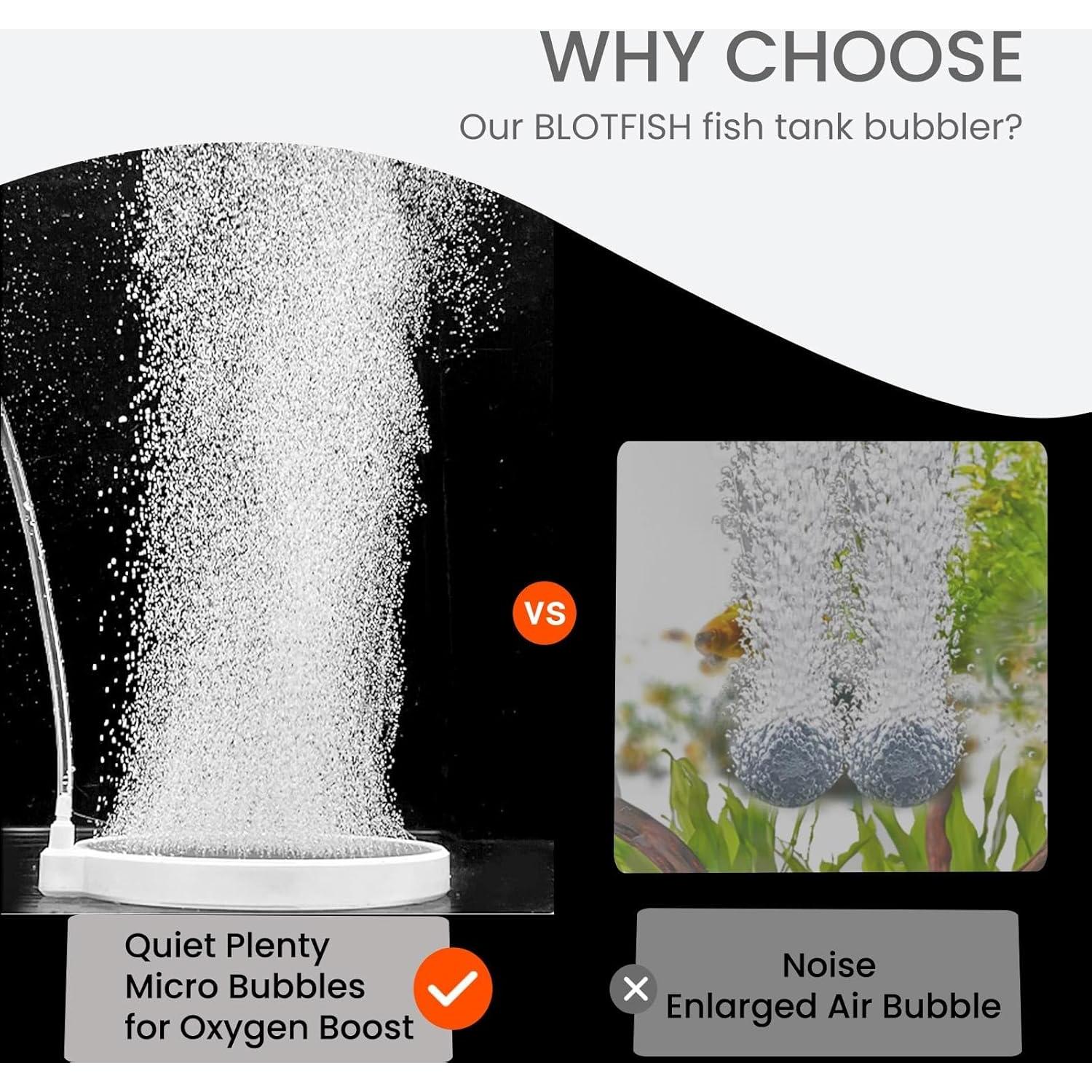 Difusor de Aire para Acuario Blotfish 8 cm, Silencioso, 20-70 Gal