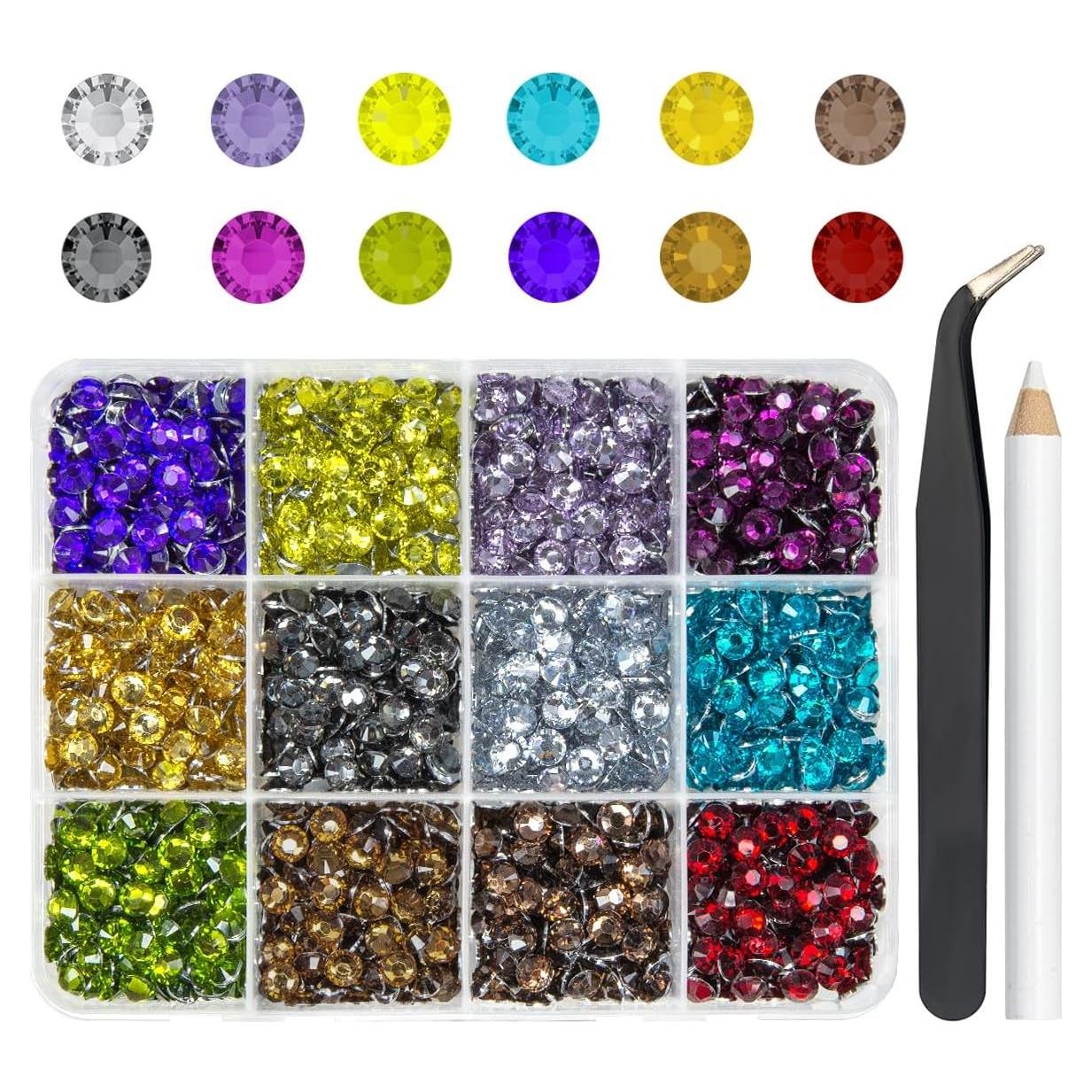 Cristales de Resina Rhinestones 12 Colores 5mm qiipii Manualidades